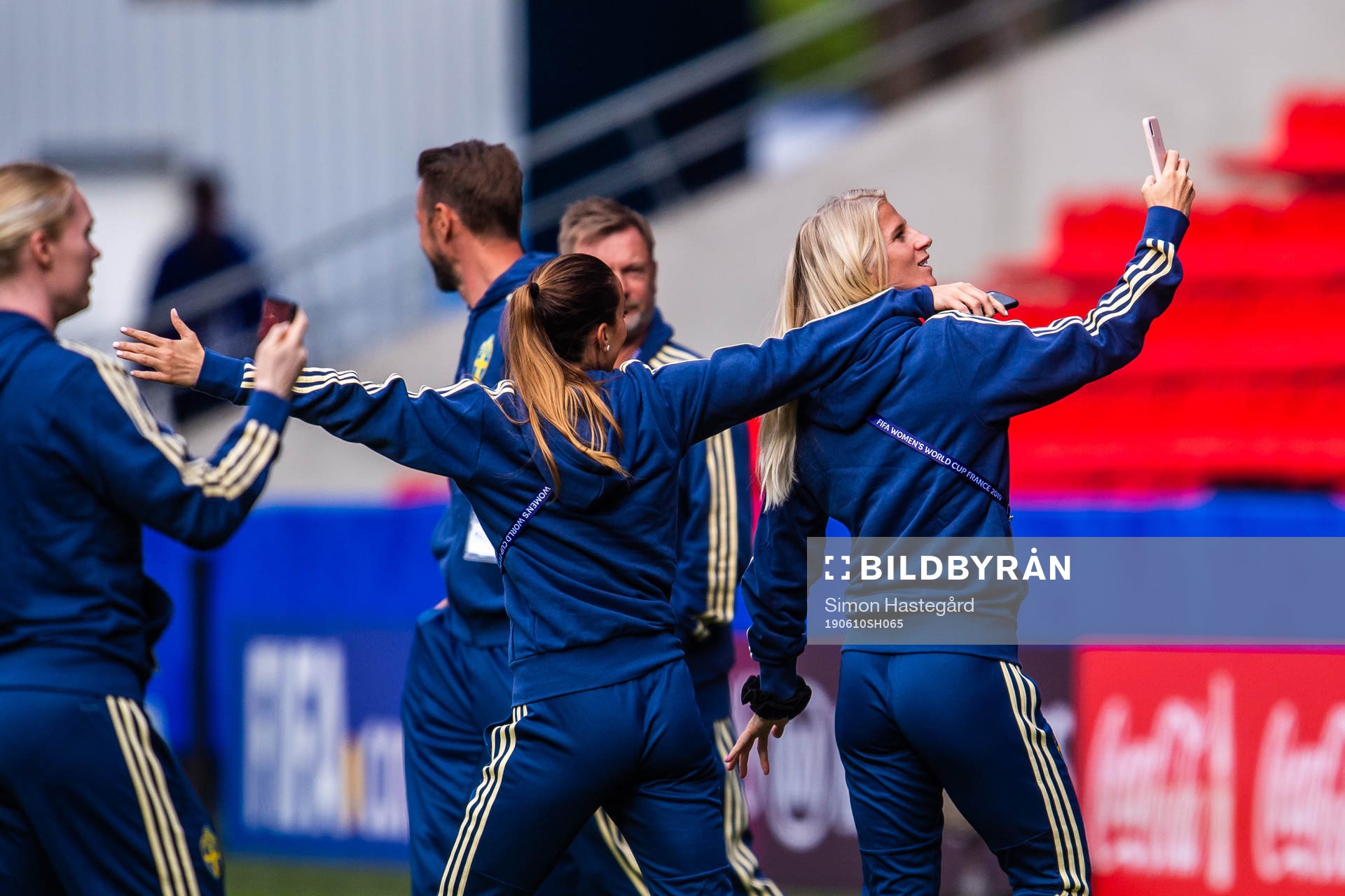 Kosovare Asllani and Sofia Jakobsson of Sweden