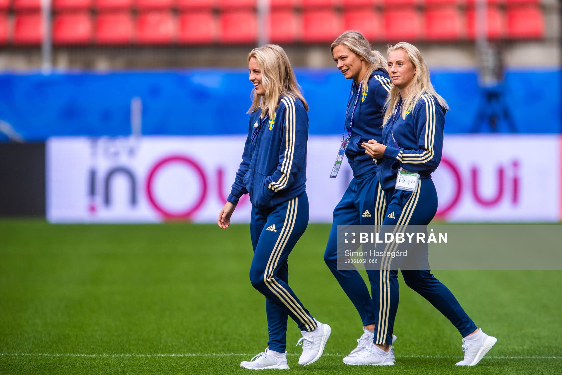 Mimmi Larsson, Fridolina Rolfö and Stina Blackstenius of