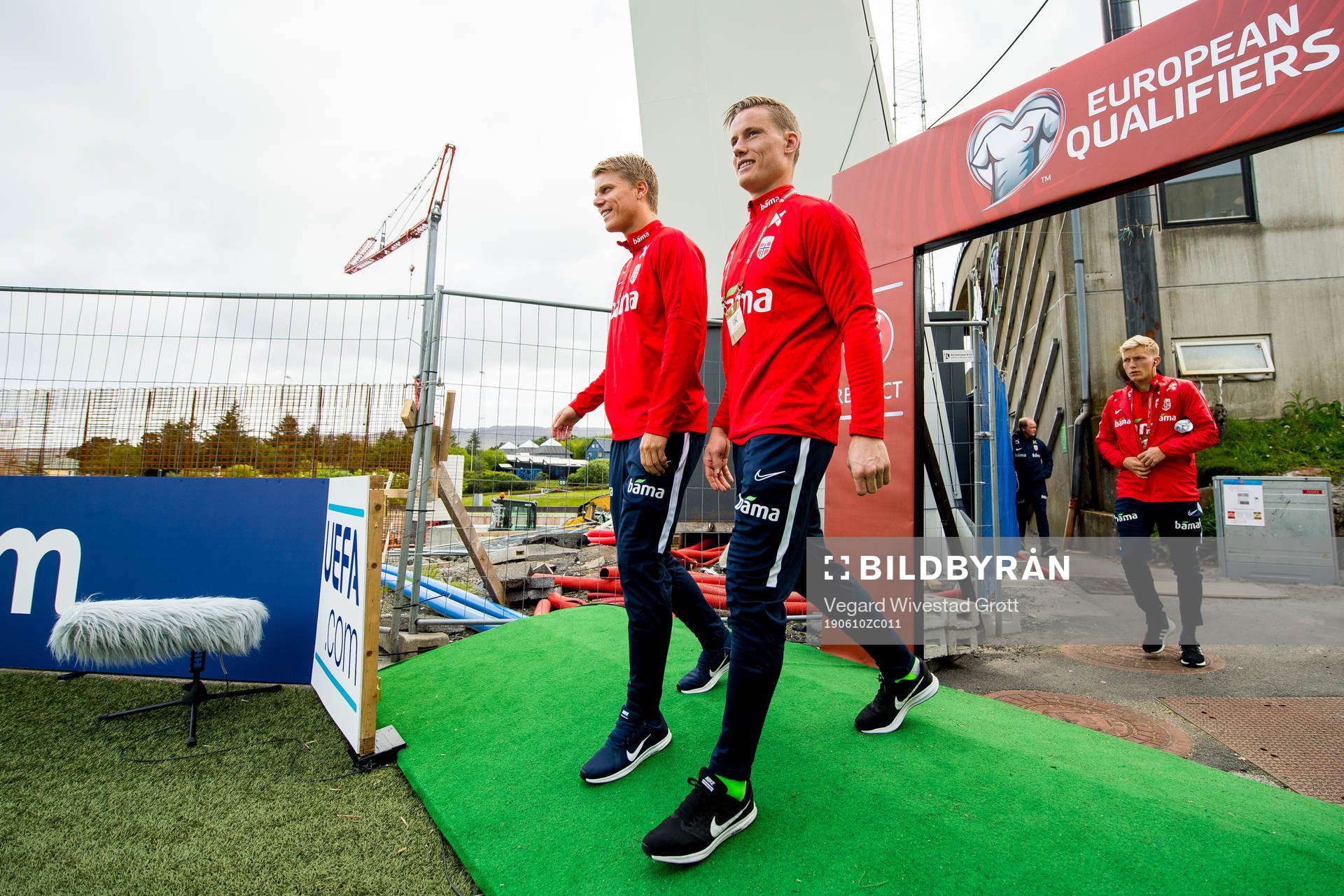 Sigurd Rosted and goalkeeper Sondre Rossbach of Norway