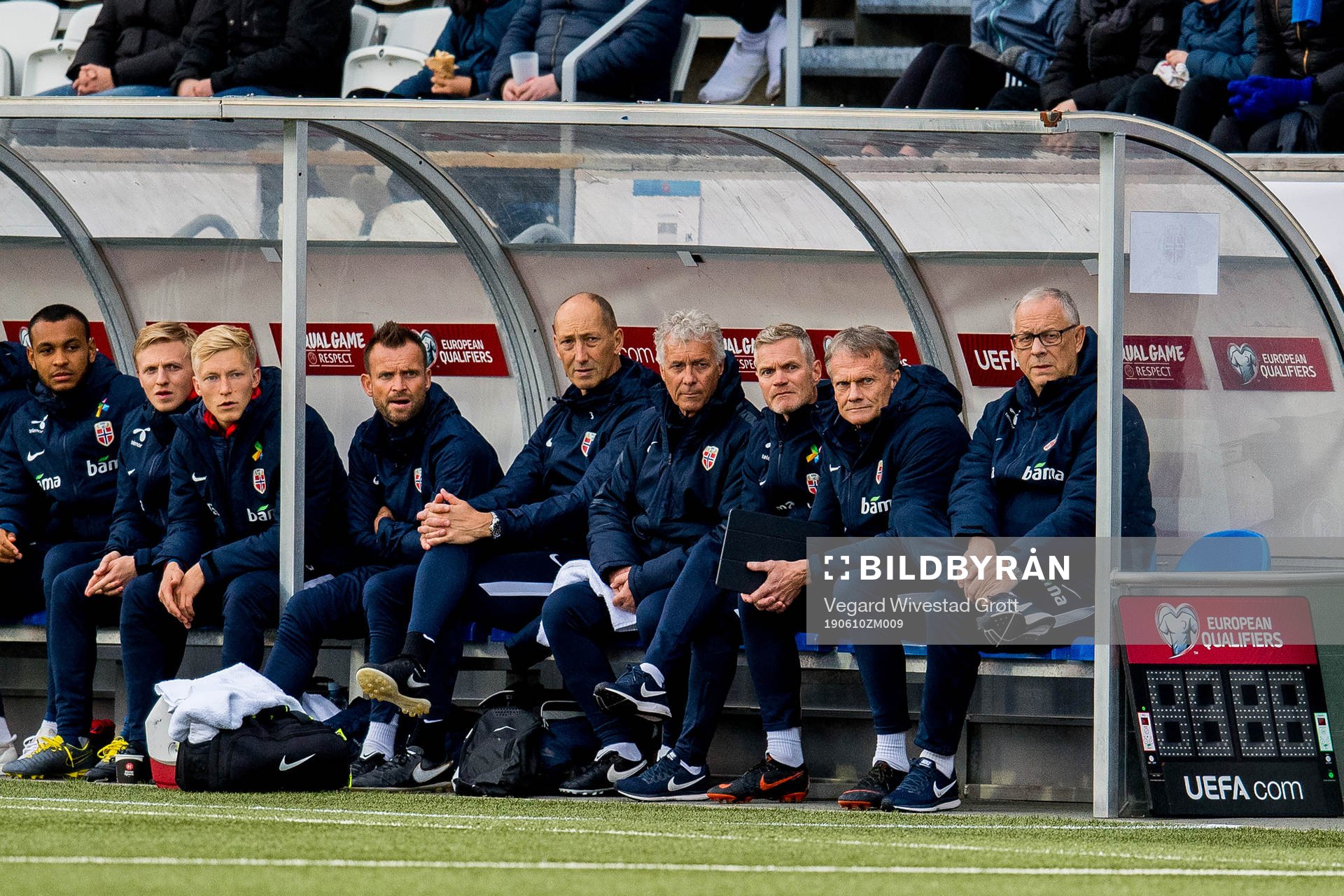 Lars Lagerbäck, head coach, and the coaching staff and