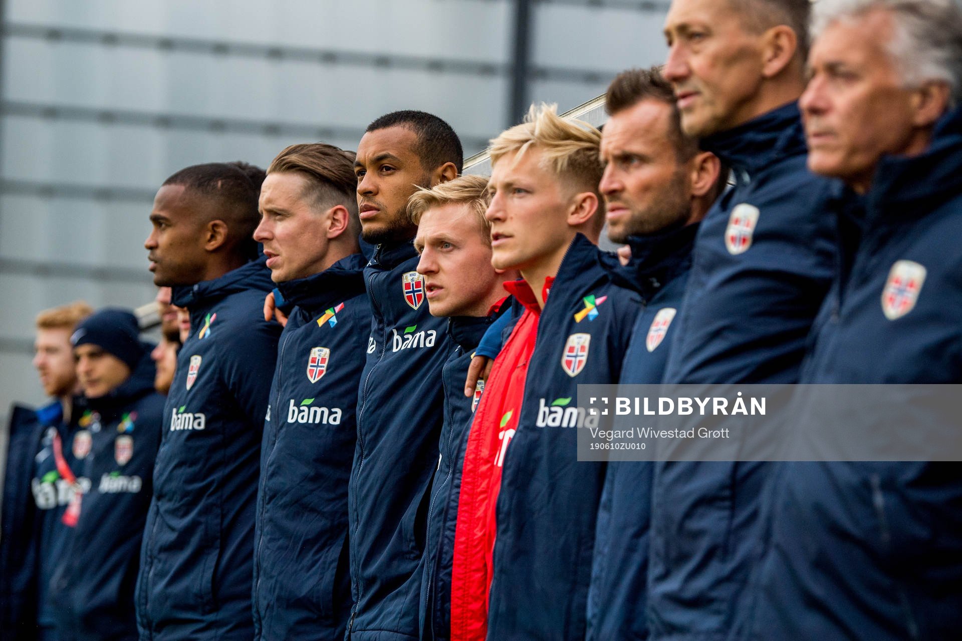 Joshua King and the players and coaching staff of Norway