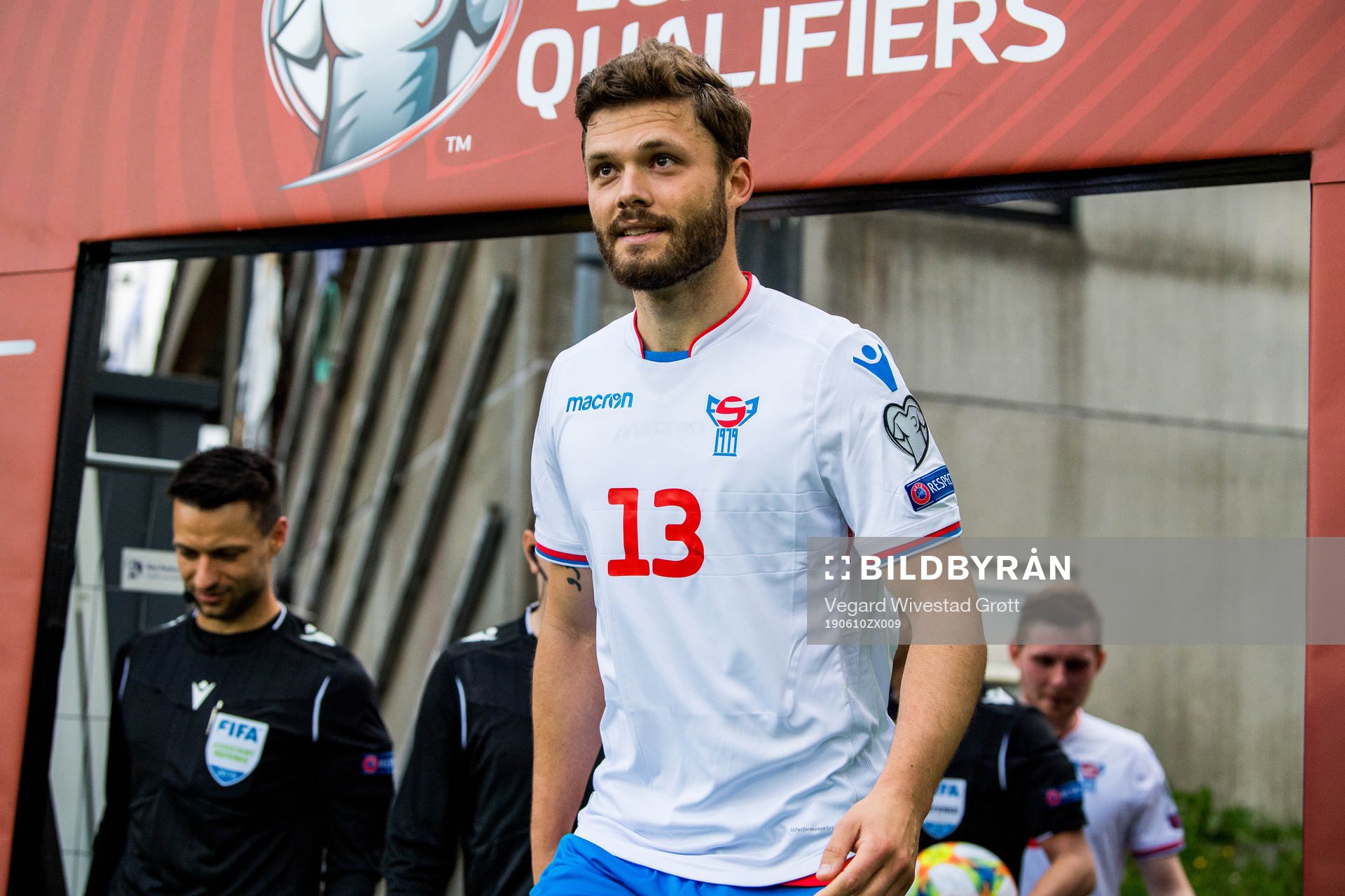 Rogvi Baldvinsson of Faroe Islands at half time