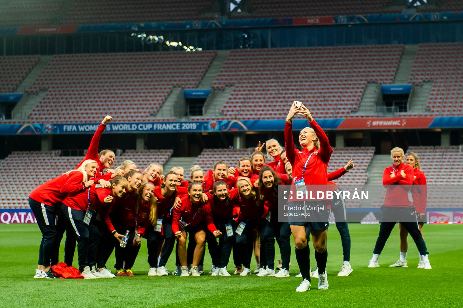 Lisa-Marie Karlseng Utland of Norway takes a selfie in