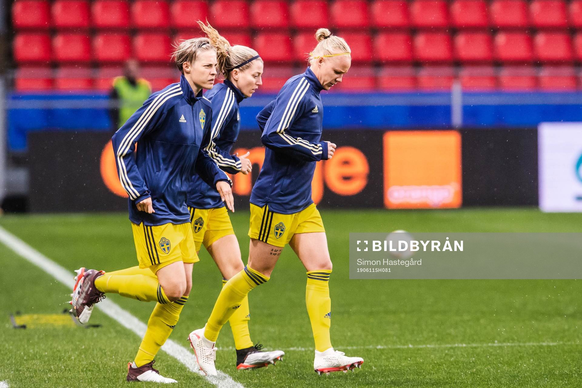 Lina Hurtig, Linda Sembrant and Caroline Seger of Sweden