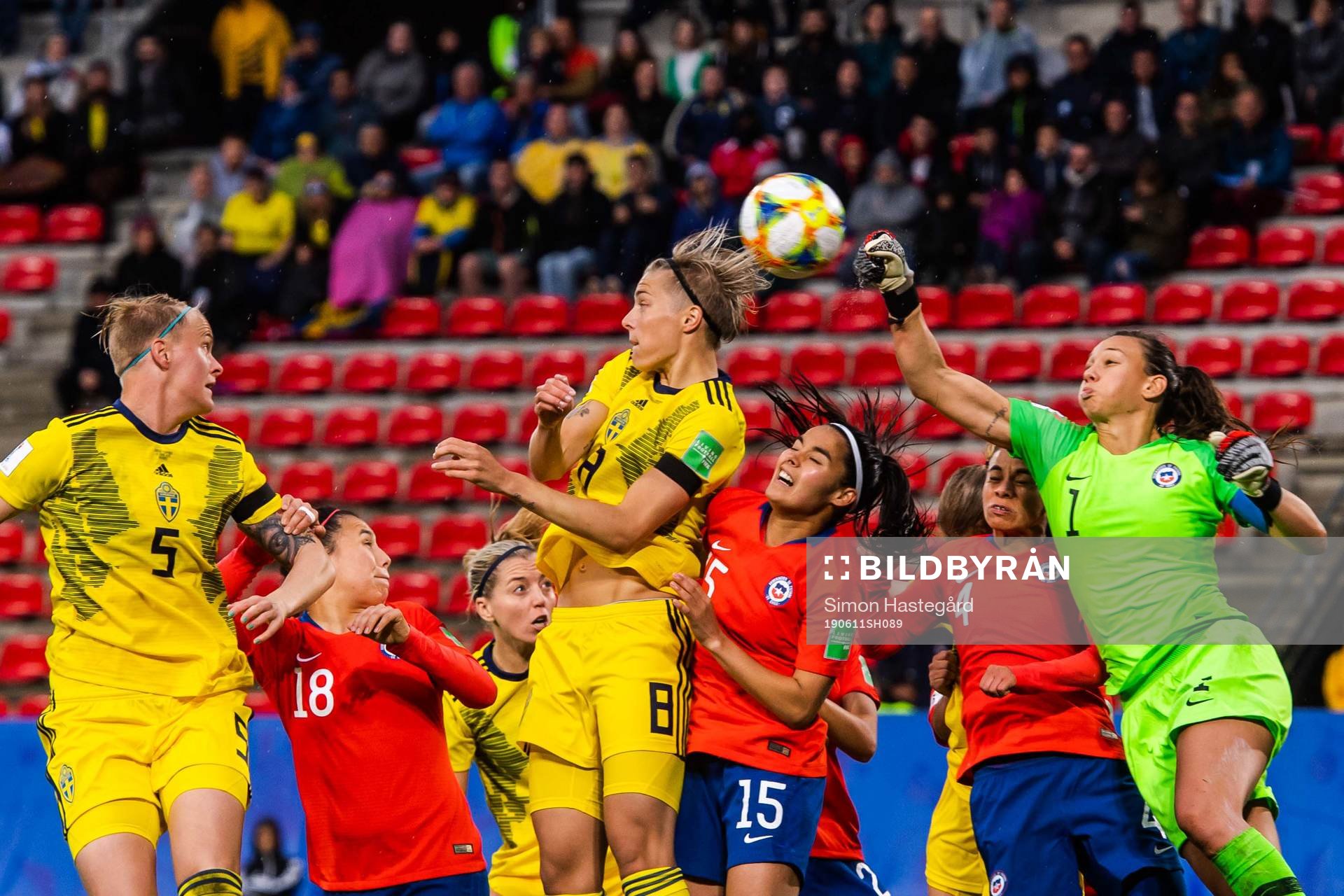 Nilla Fischer and Lina Hurtig of Sweden against goalkeeper