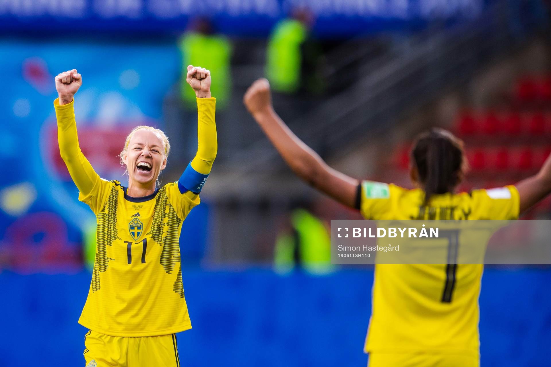 Caroline Seger of Sweden celebrates