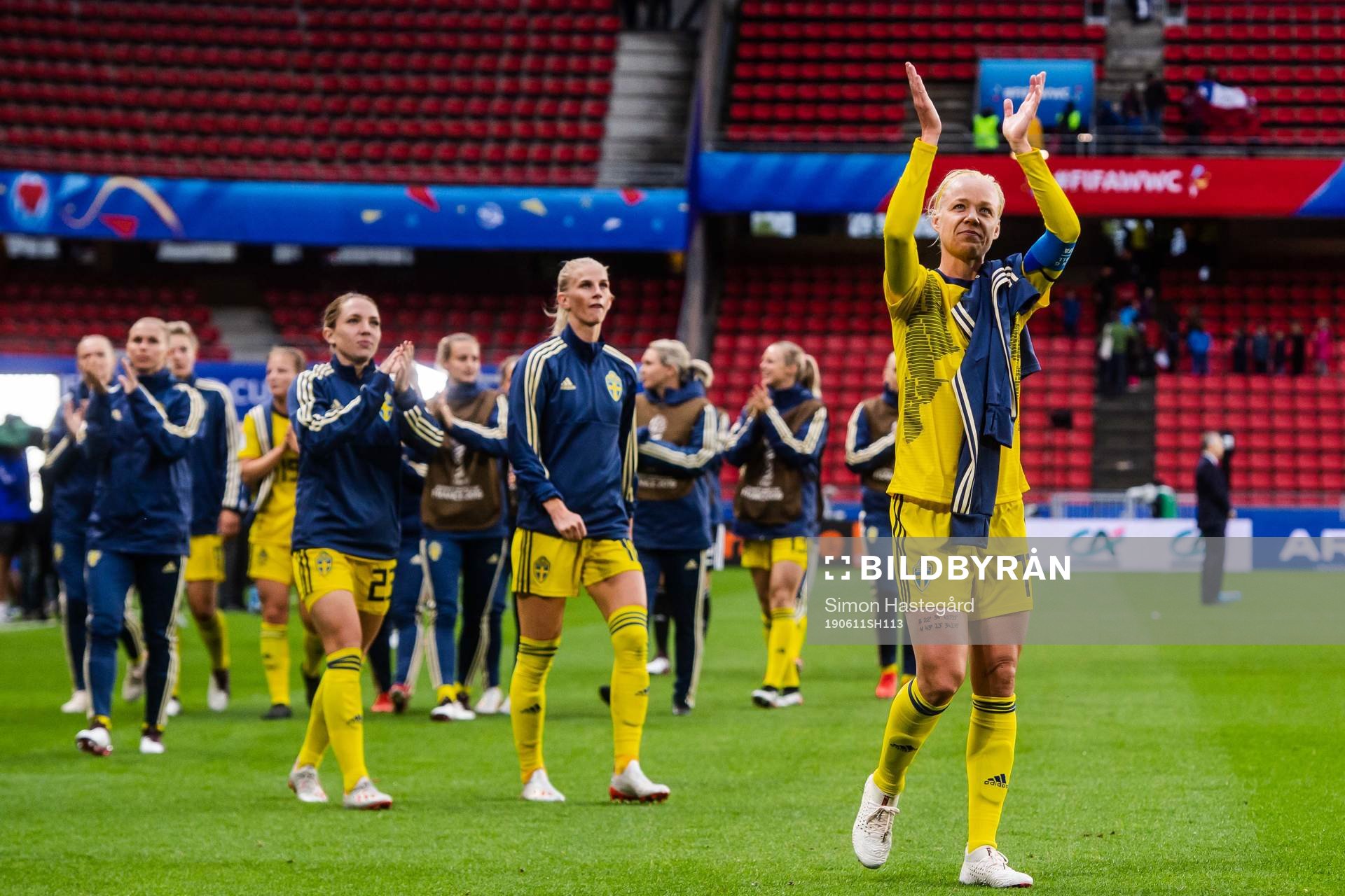 Caroline Seger of Sweden celebrates