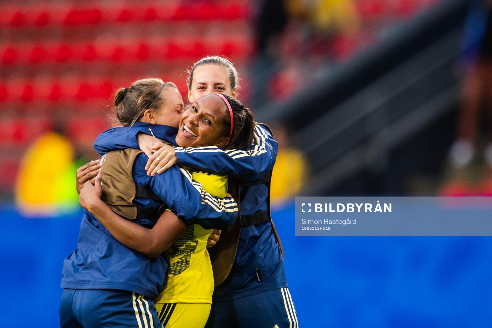 Madelen Janogy of Sweden celebrates