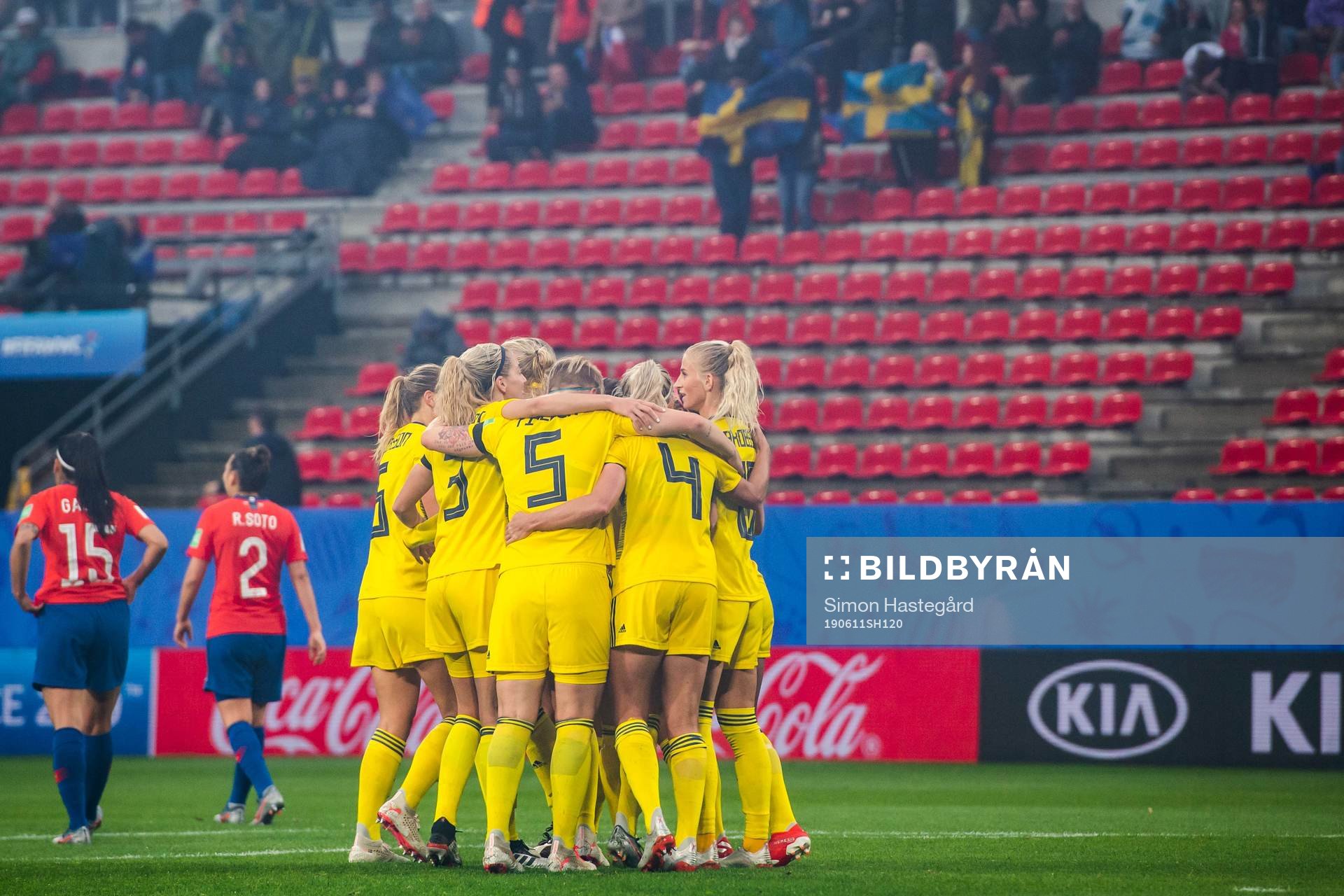 Madelen Janogy of Sweden celebrate with teammates