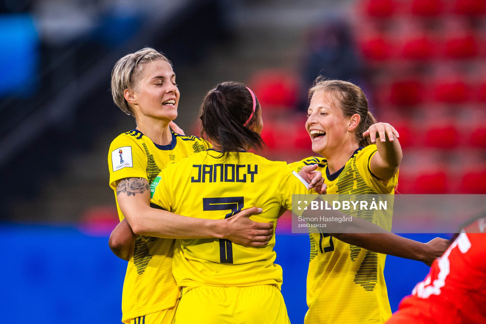 Lina Hurtig , Madelen Janogy and Anna Anvegård of Sweden