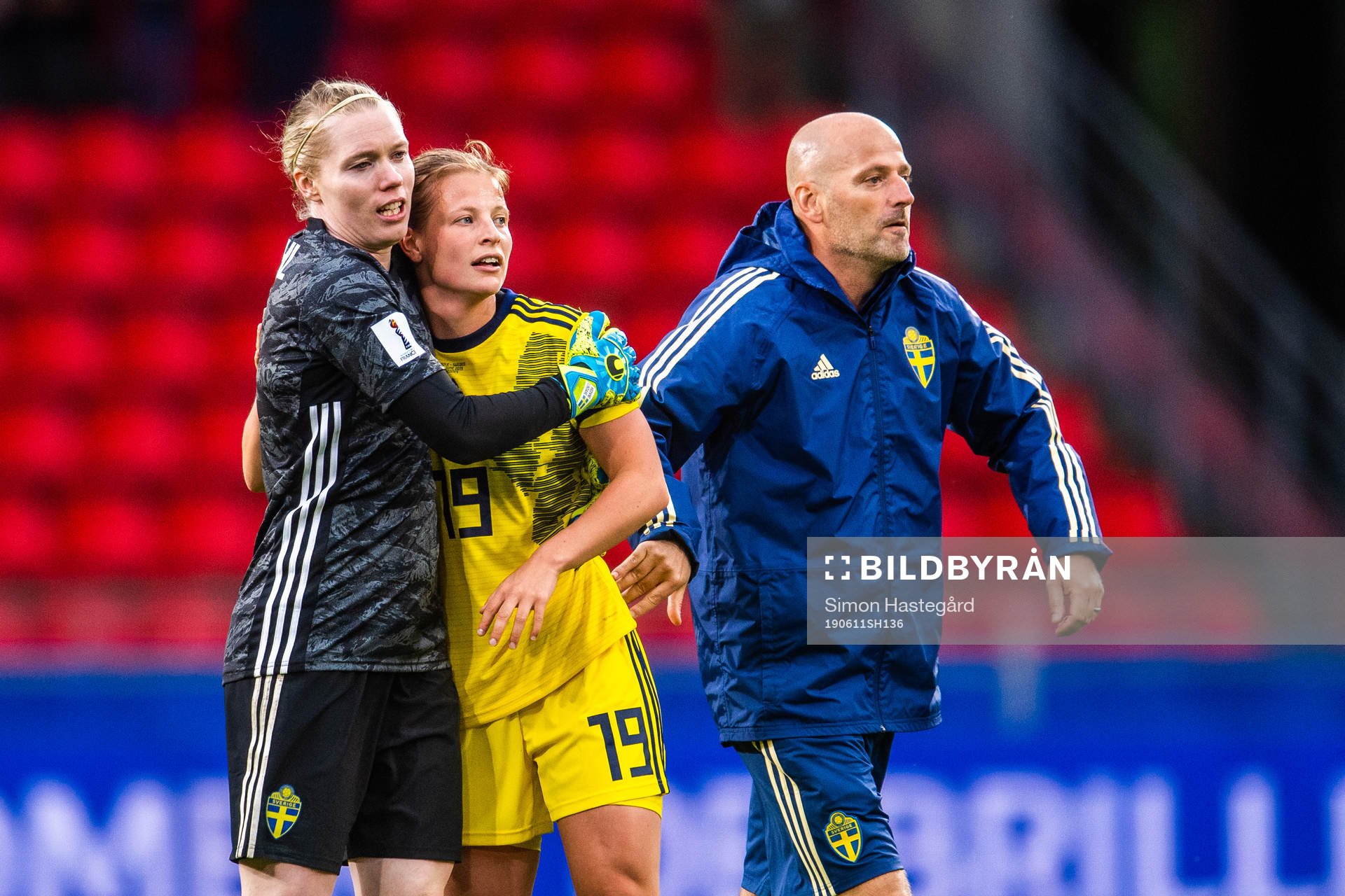 Goalkeeper Hedvig Lindahl , Anna Anvegård and Magnus
