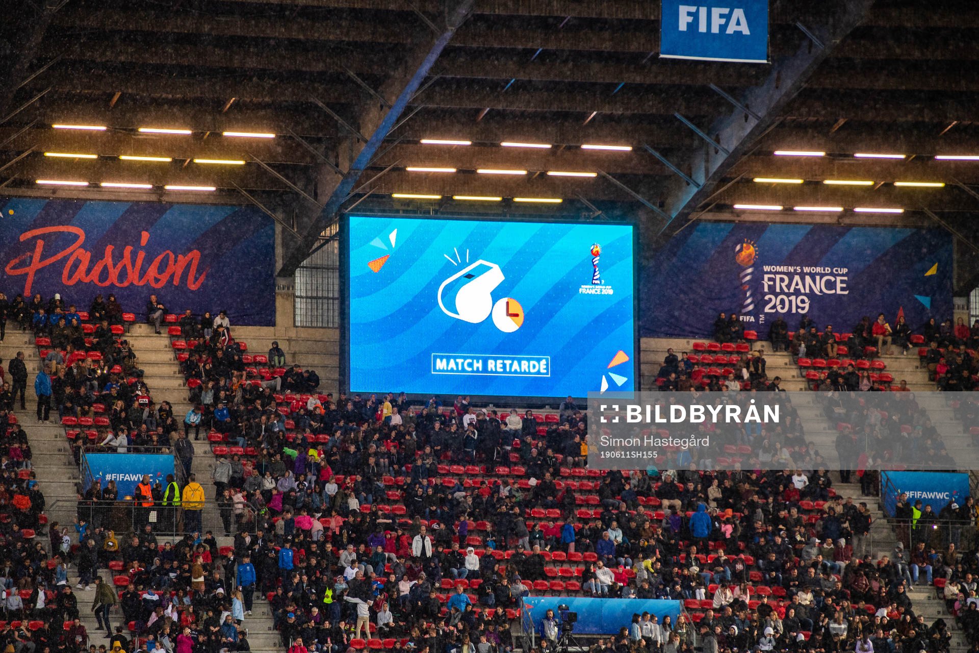 The match is interrupted due to severe adverse weather