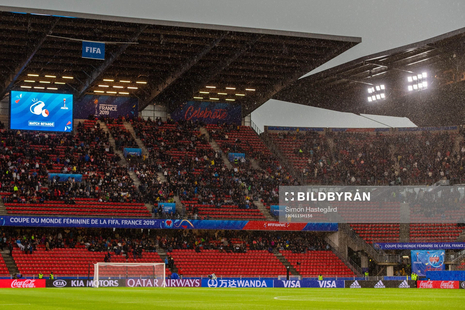 The match is interrupted due to severe adverse weather