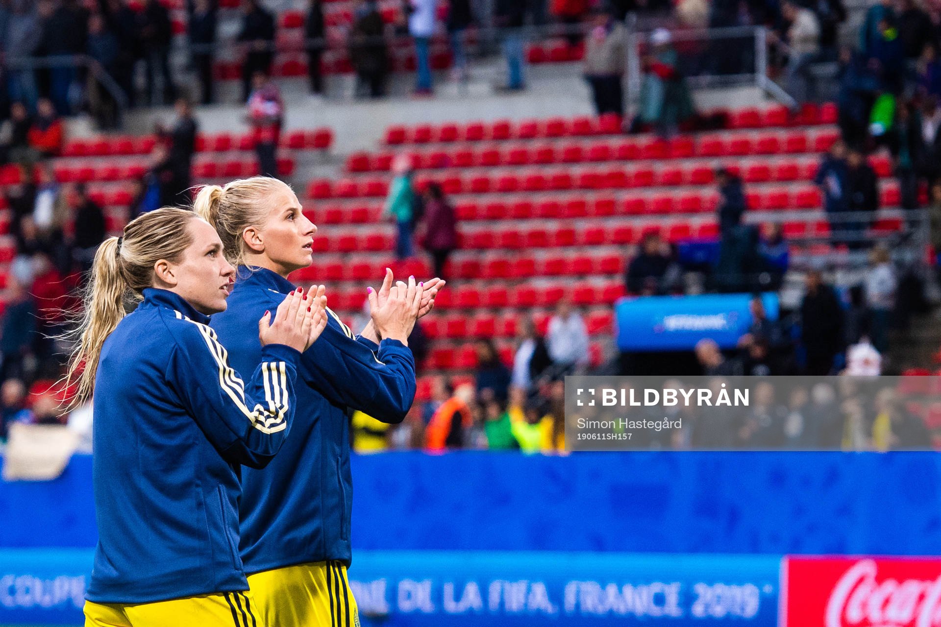 Elin Rubensson and Sofia Jakobsson of Sweden celebrate