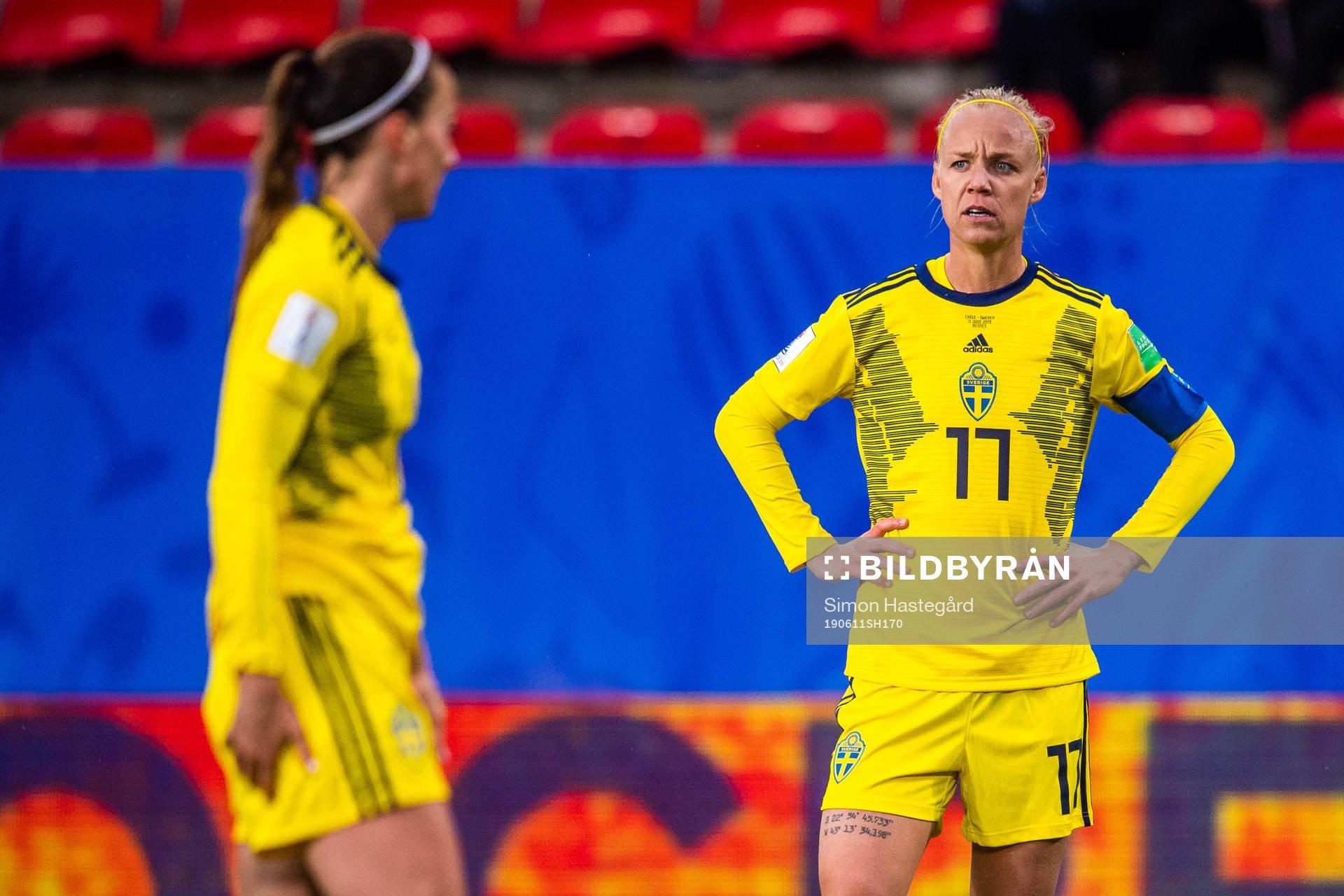 Kosovare Asllani and Caroline Seger of Sweden