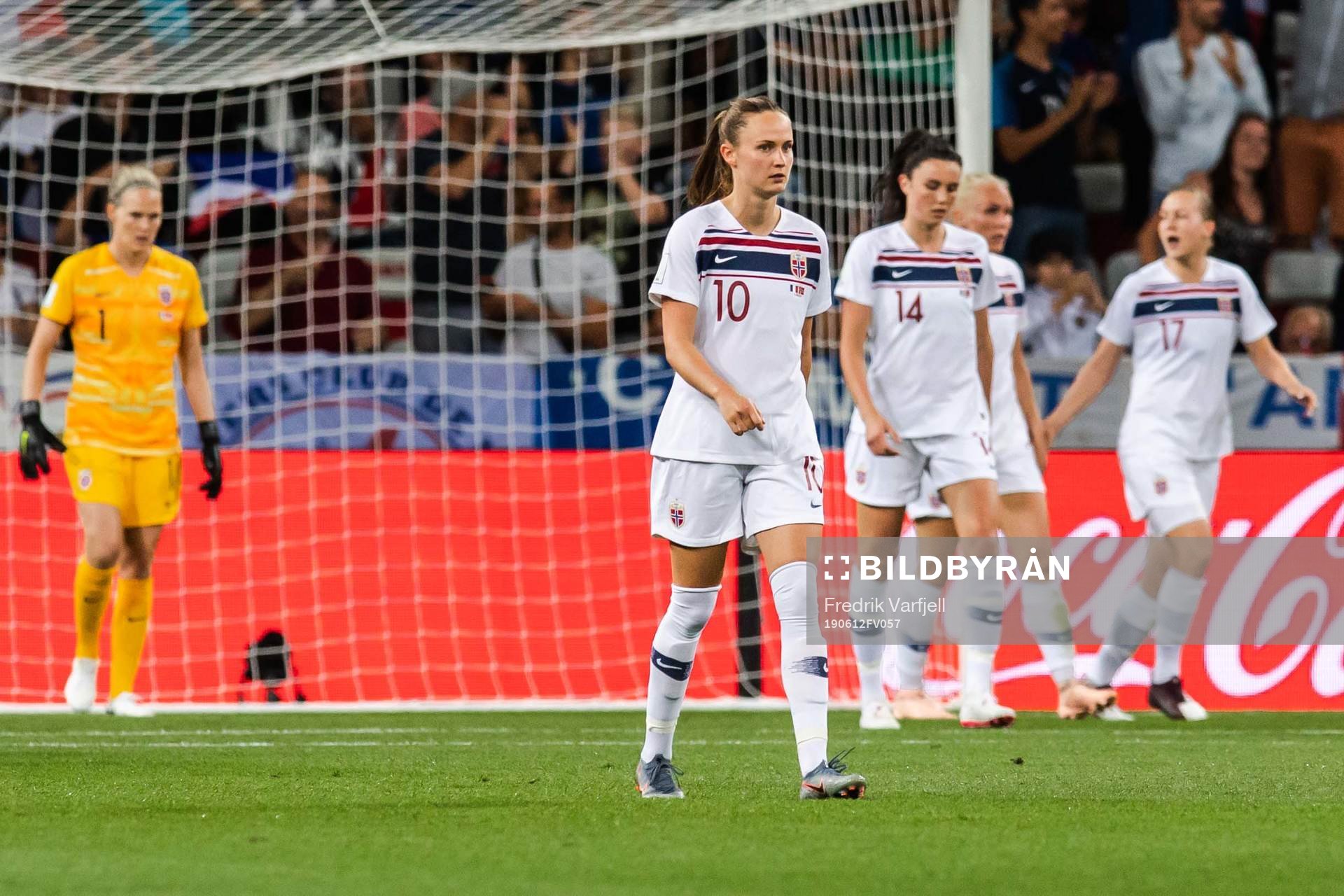 Caroline Graham Hansen of Norway looks dejected