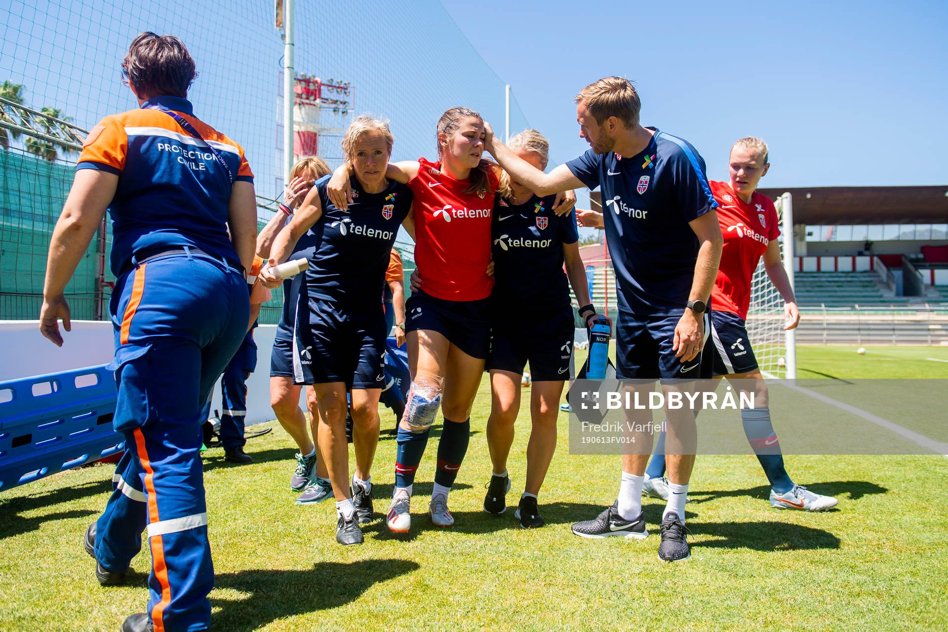 Emilie Bosshard Haavi of Norway is receiving medical