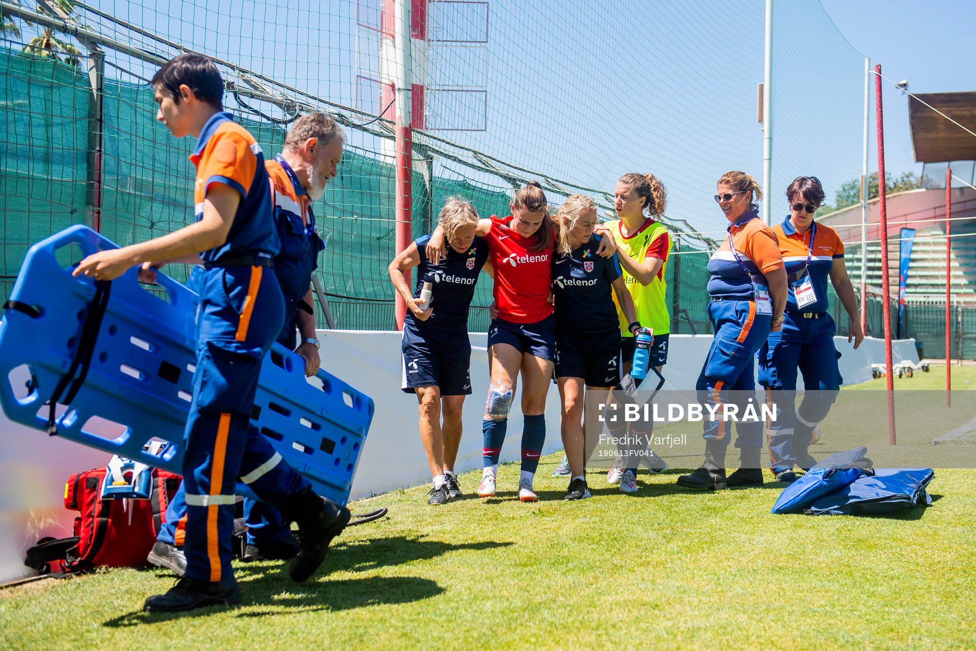 Emilie Bosshard Haavi of Norway is receiving medical