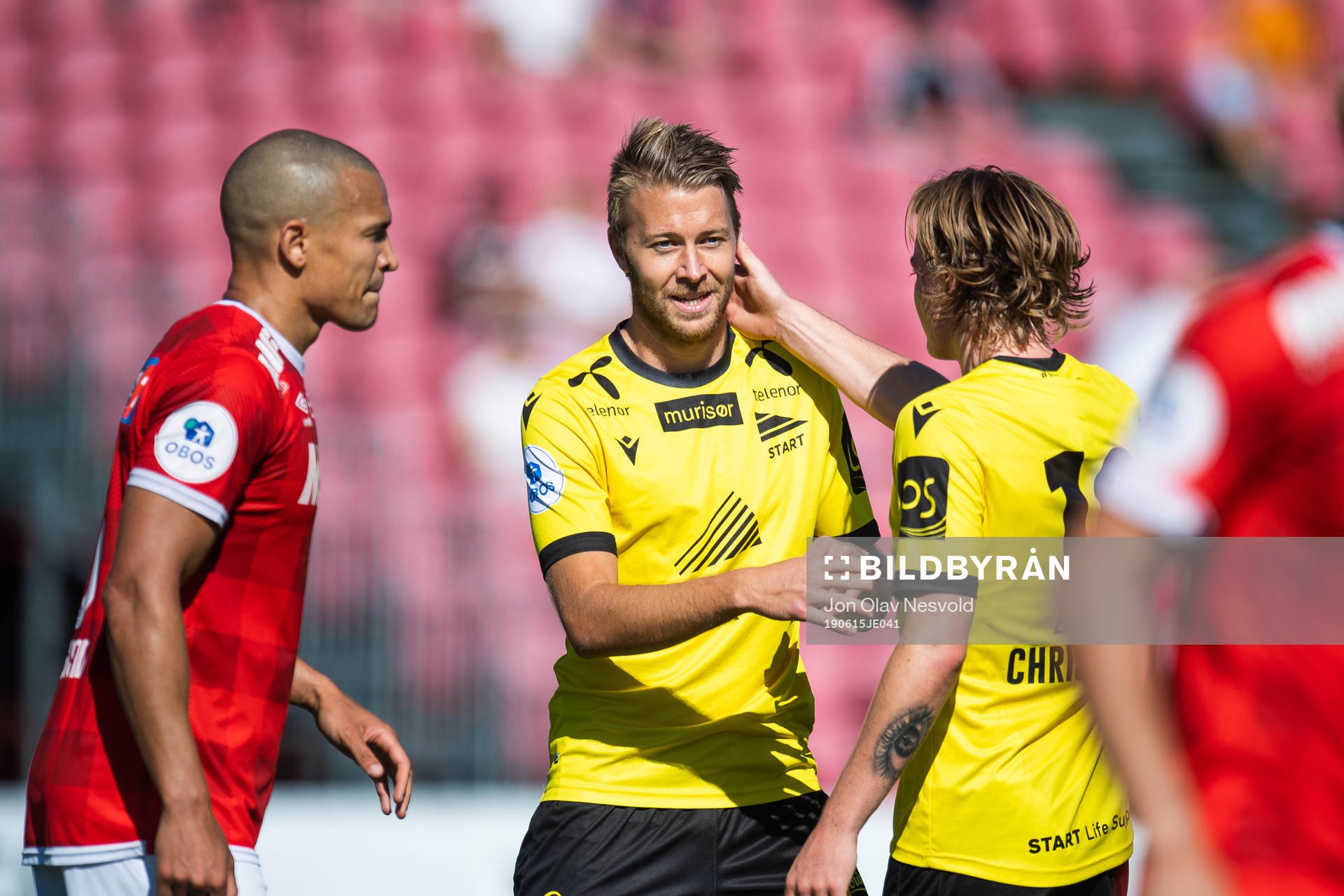 Edvard Skagestad of Kongsvinger next to Henrik Robstad and