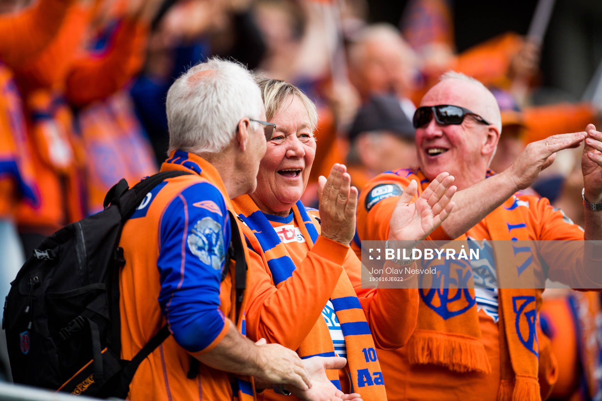 Supporters of Aalesund celebrate the 0-1 goal