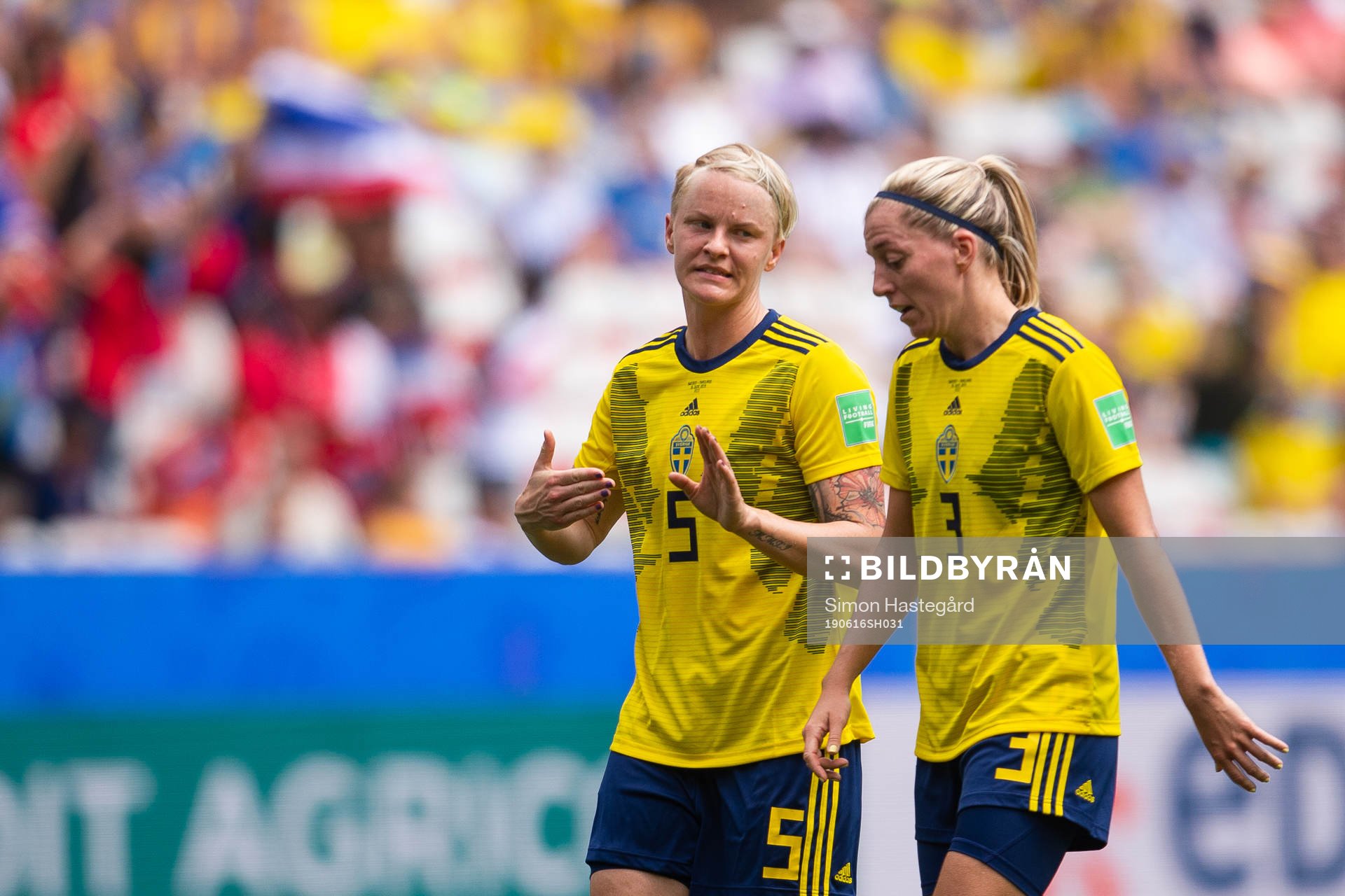 Nilla Fischer and Linda Sembrant of Sweden