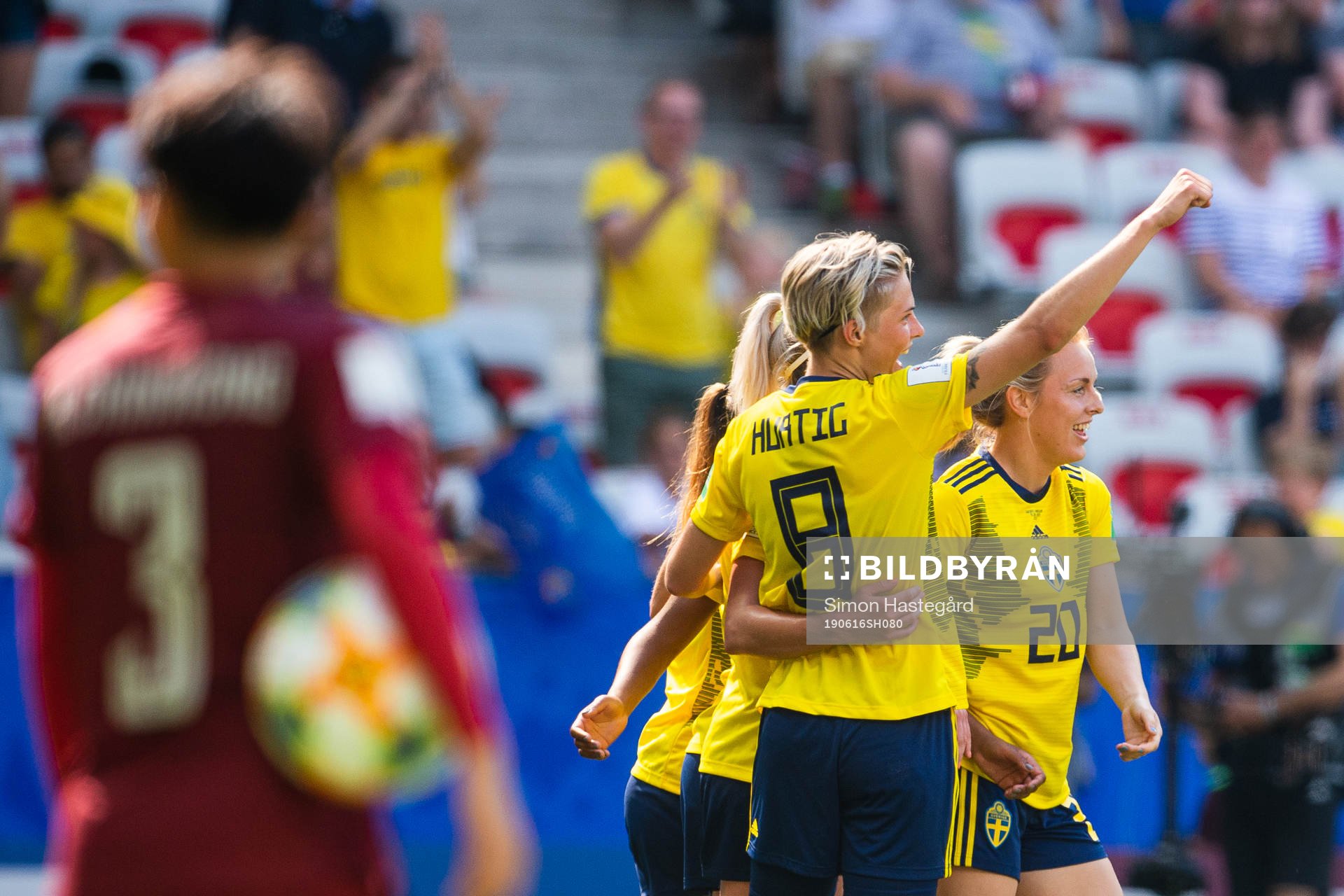 Lina Hurtig of Sweden celebrate with Mimmi Larsson