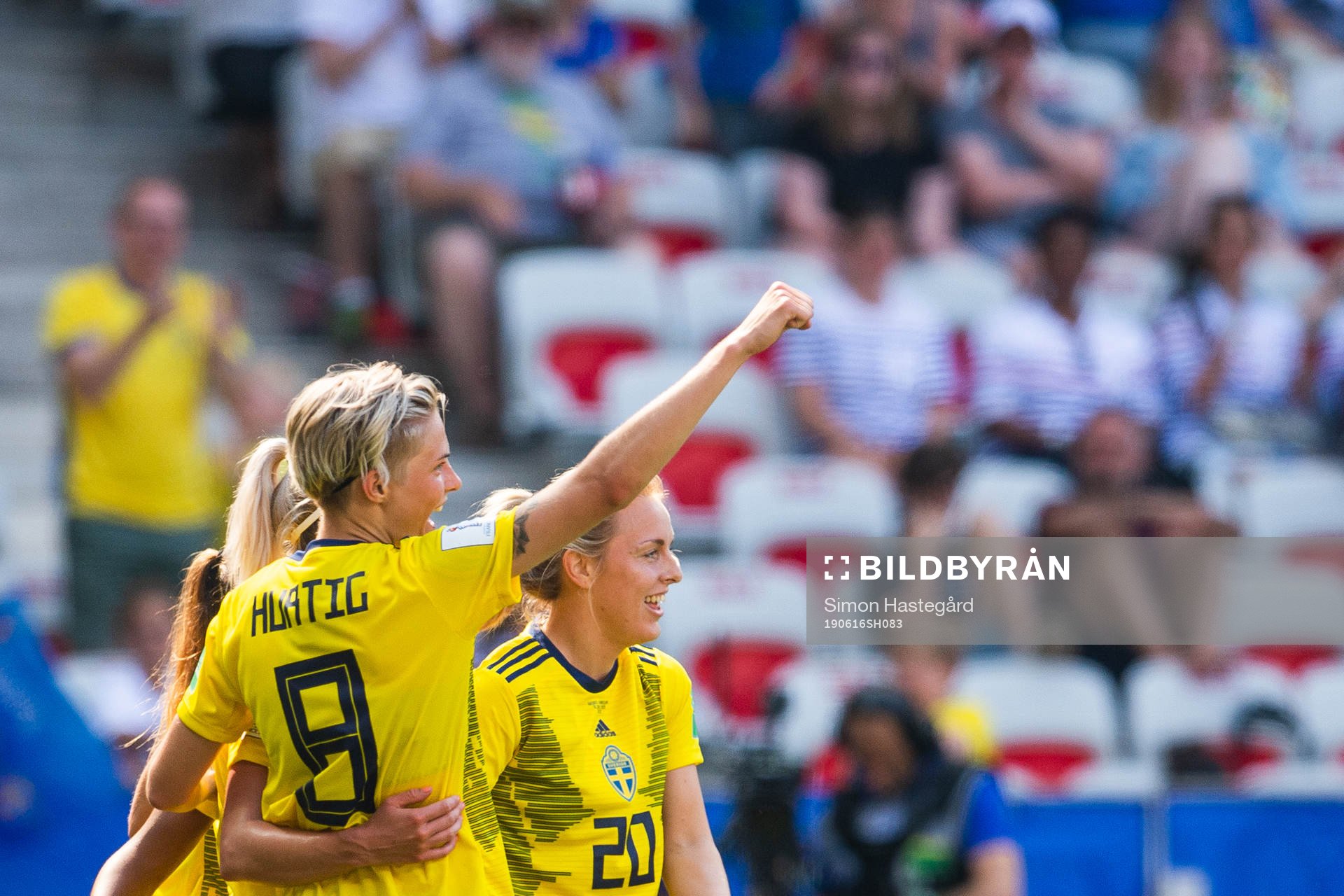 Lina Hurtig of Sweden celebrate with Mimmi Larsson
