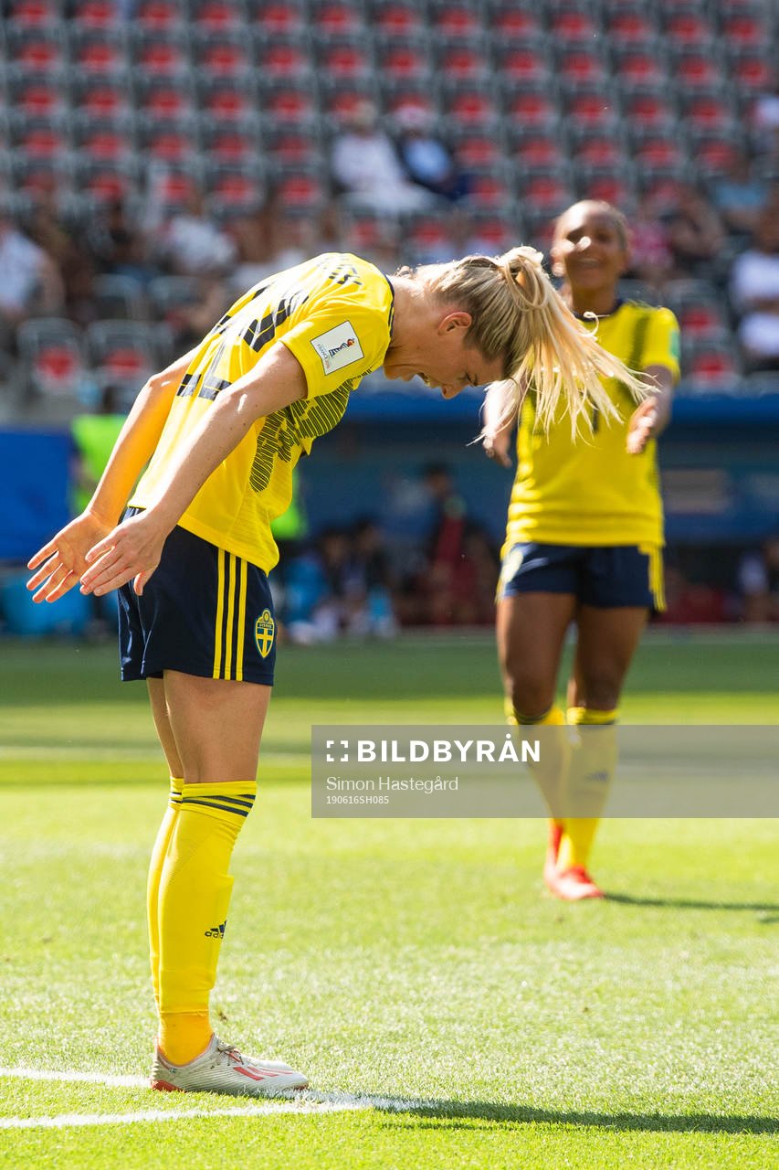 Olivia Schough of Sweden reacts