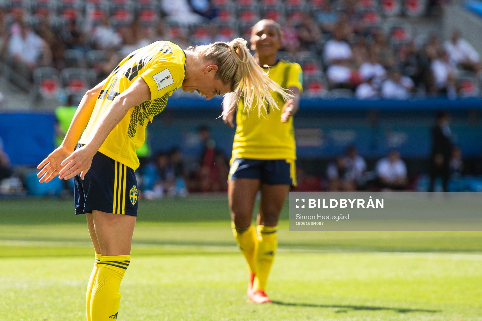 Olivia Schough of Sweden reacts