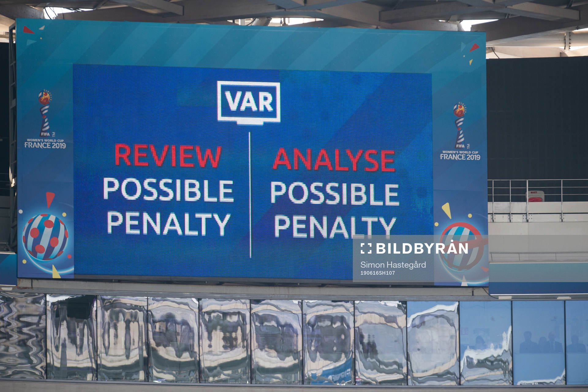 A screen shows information