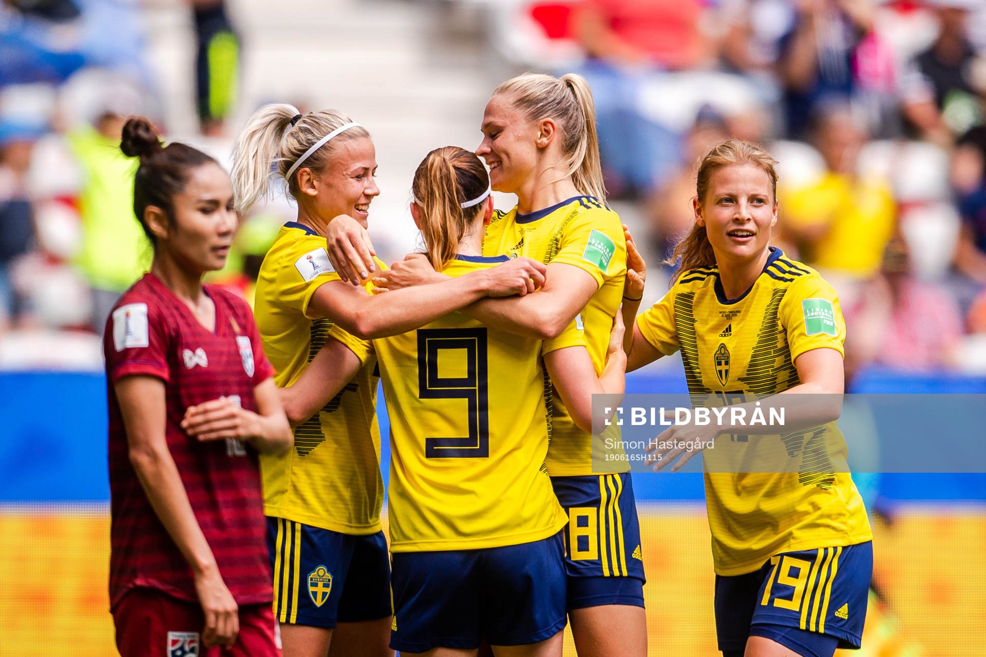 Hanna Glas, Fridolina Rolfö and Anna Anvegård of Sweden