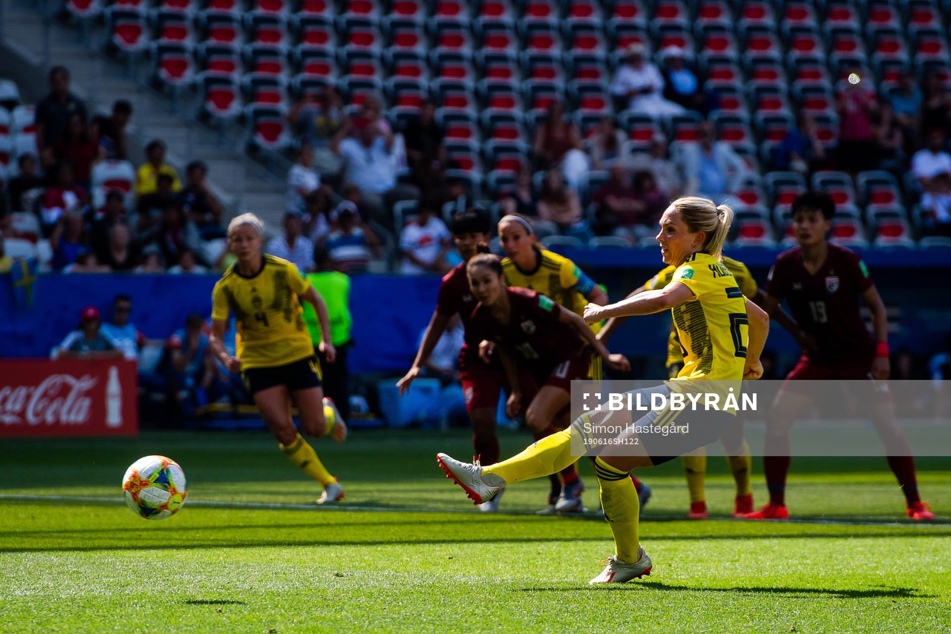 Elin Rubensson of Sweden scores the 5-1 goal