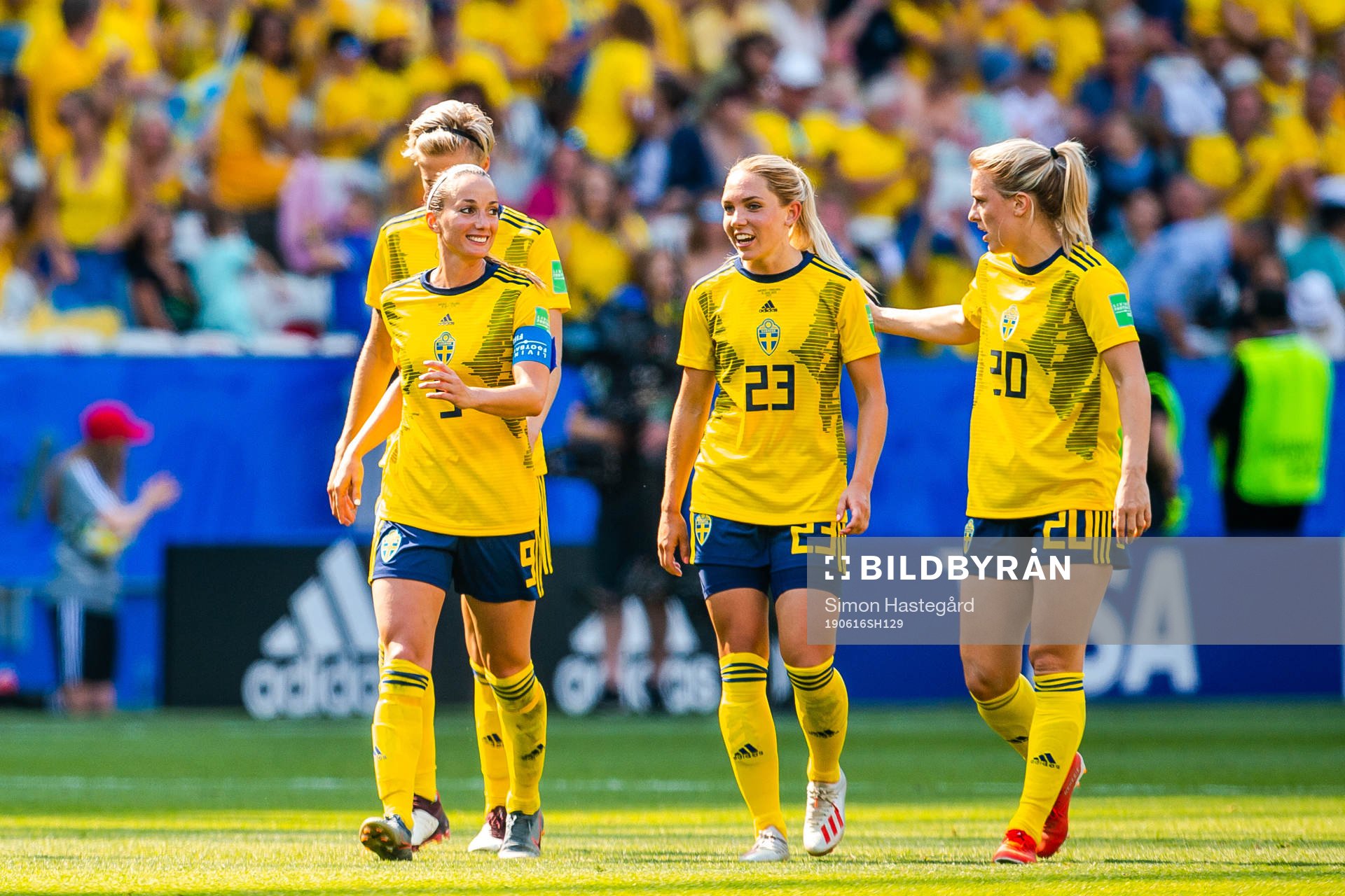Lina Hurtig, Kosovare Asllani, Elin Rubensson and Mimmi