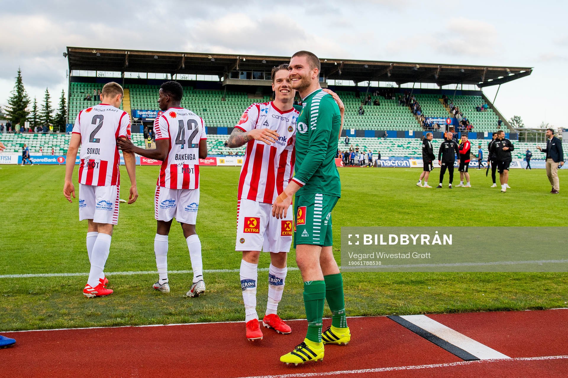 Robert Taylor and goalkeeper Gudmund Kongshavn of Tromsø