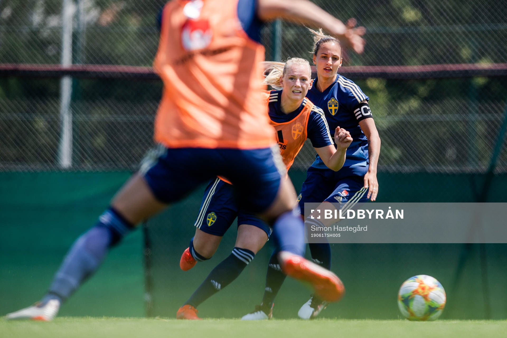 Stina Blackstenius and Nathalie Björn of Sweden