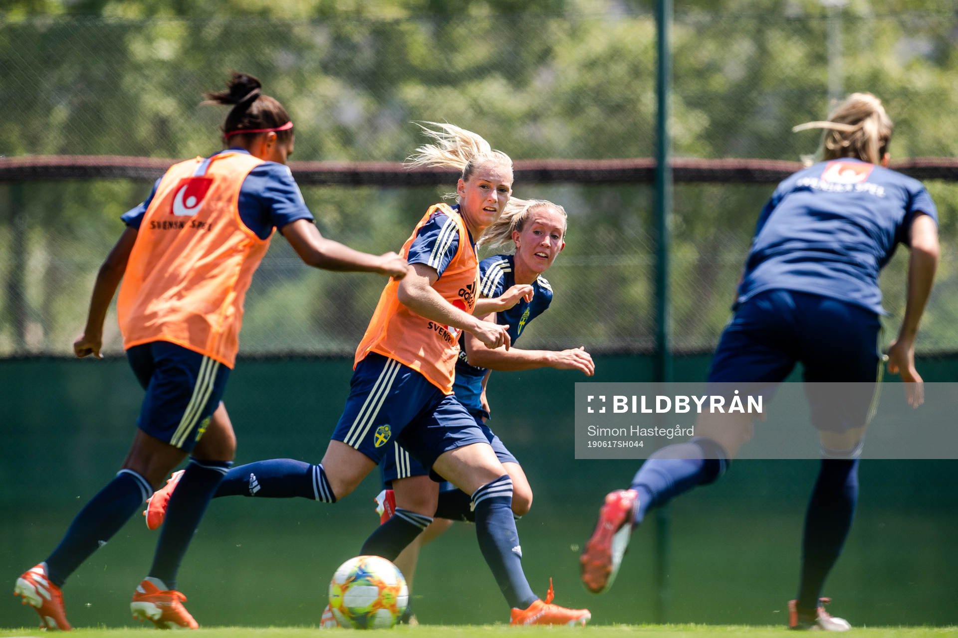 Stina Blackstenius and Julia Roddar of Sweden