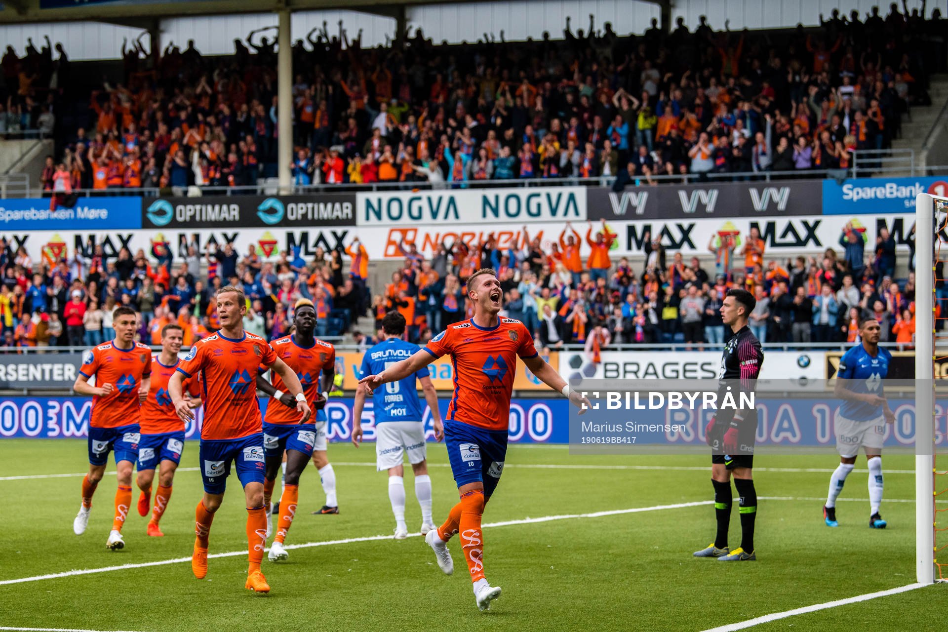 Holmbert Aron Briem Fridjonsson of Aalesund celebrates