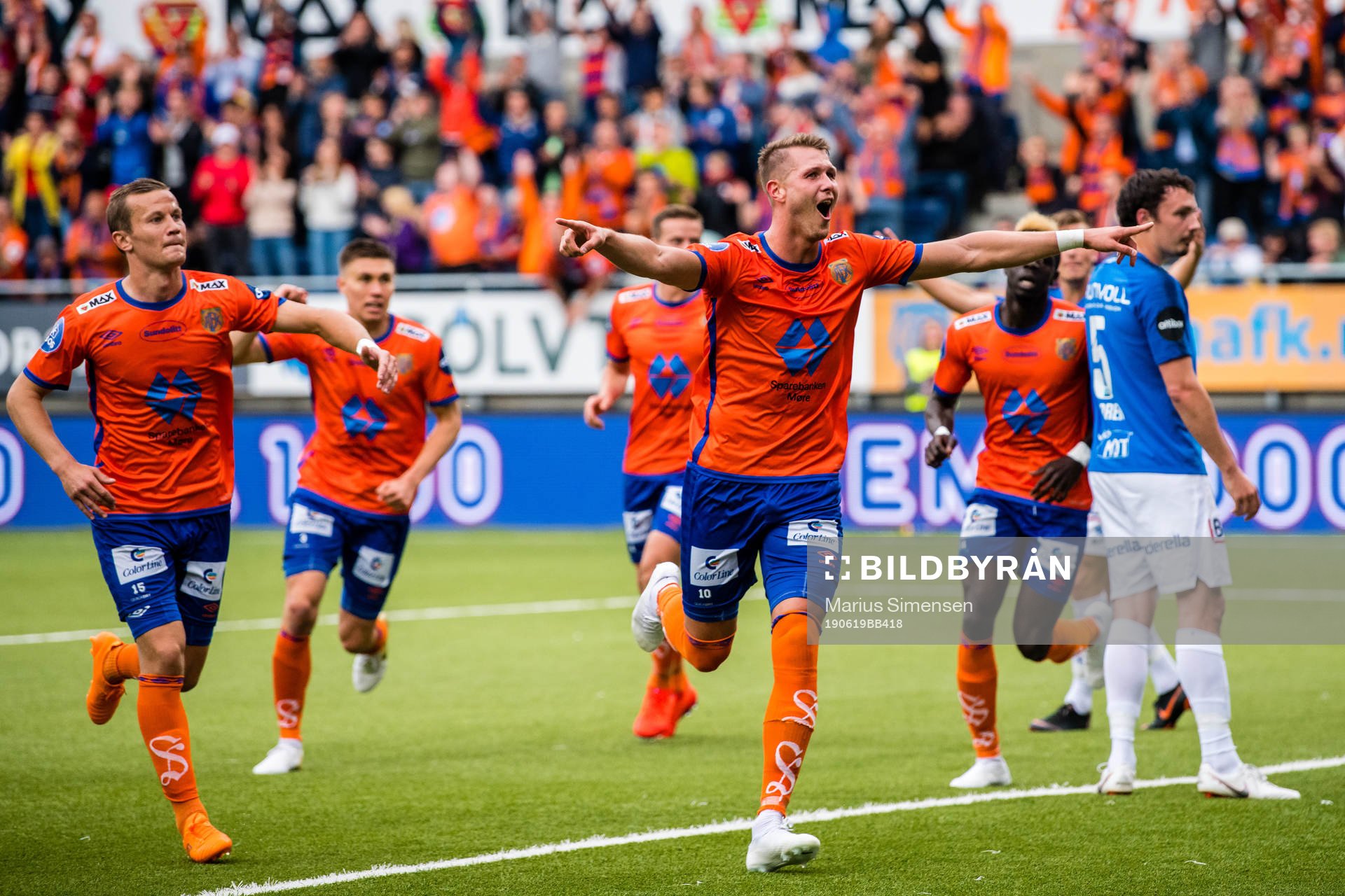 Holmbert Aron Briem Fridjonsson of Aalesund celebrates