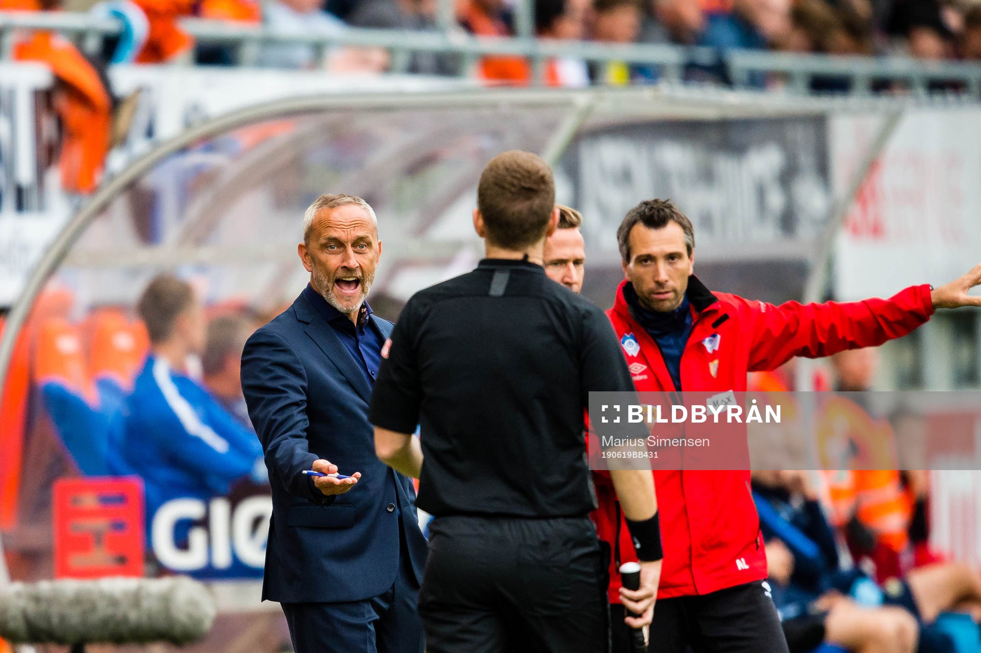 Lars Bohinen, head coach of Aalesund,  reacts