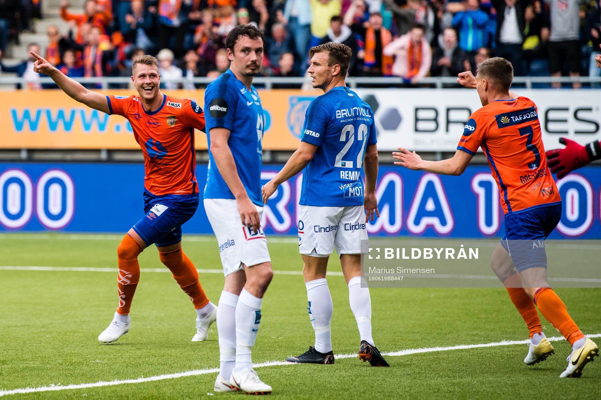 Holmbert Aron Briem Fridjonsson of Aalesund celebrates