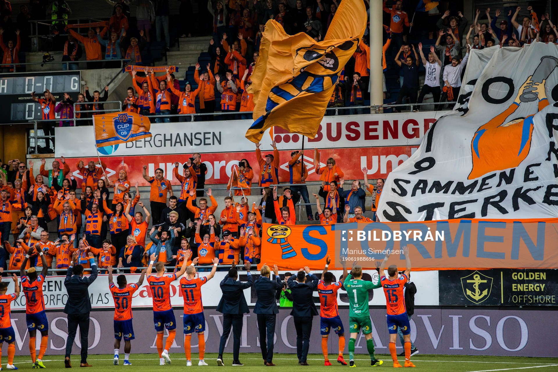 Fans of Aalesund celebrates