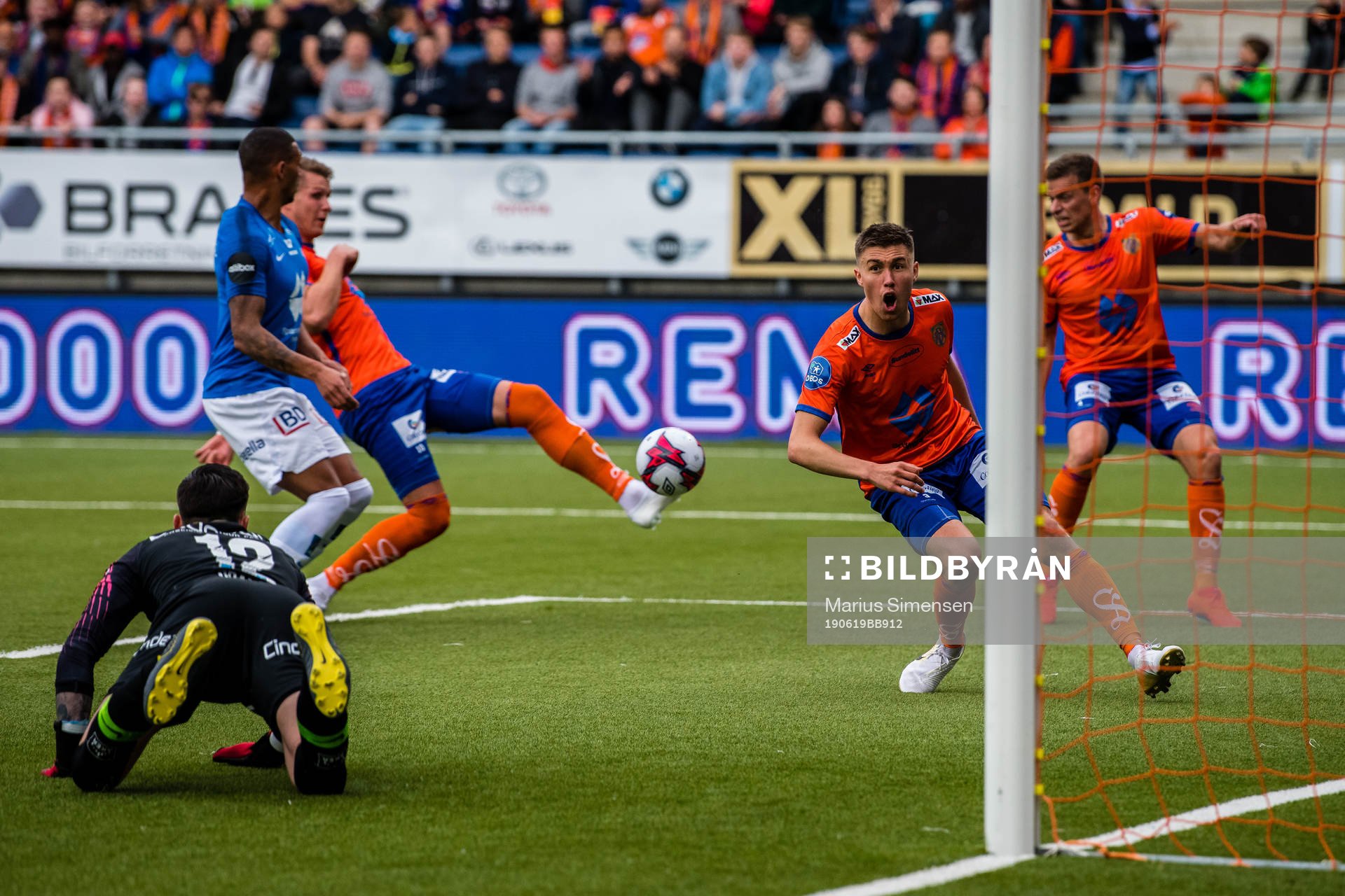 Holmbert Aron Briem Fridjonsson of Aalesund scores the 2-0