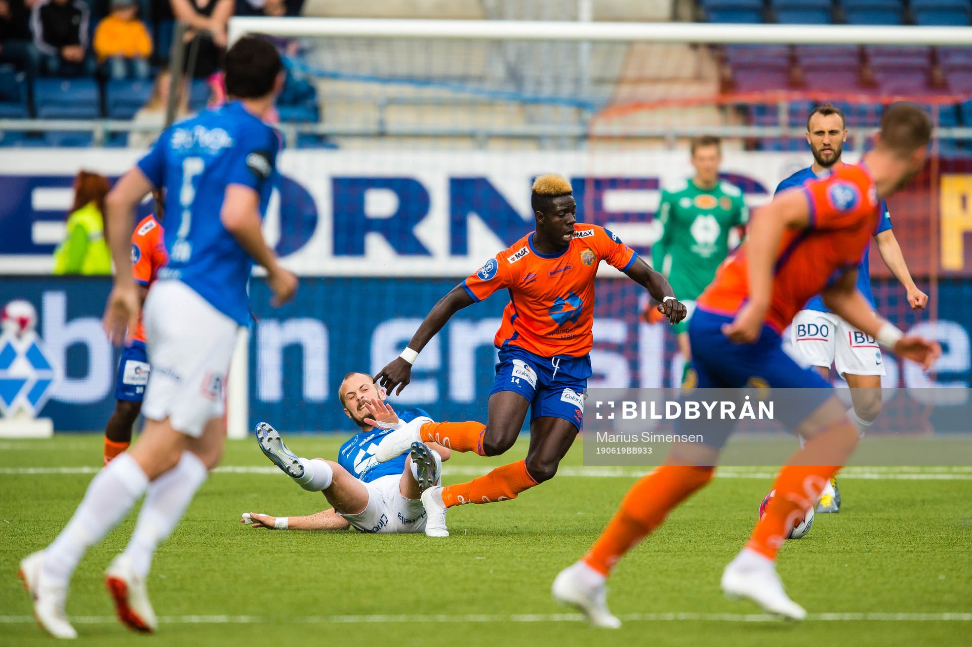 Eirik Hestad of Molde and Pape Habib Gueye of Aalesund