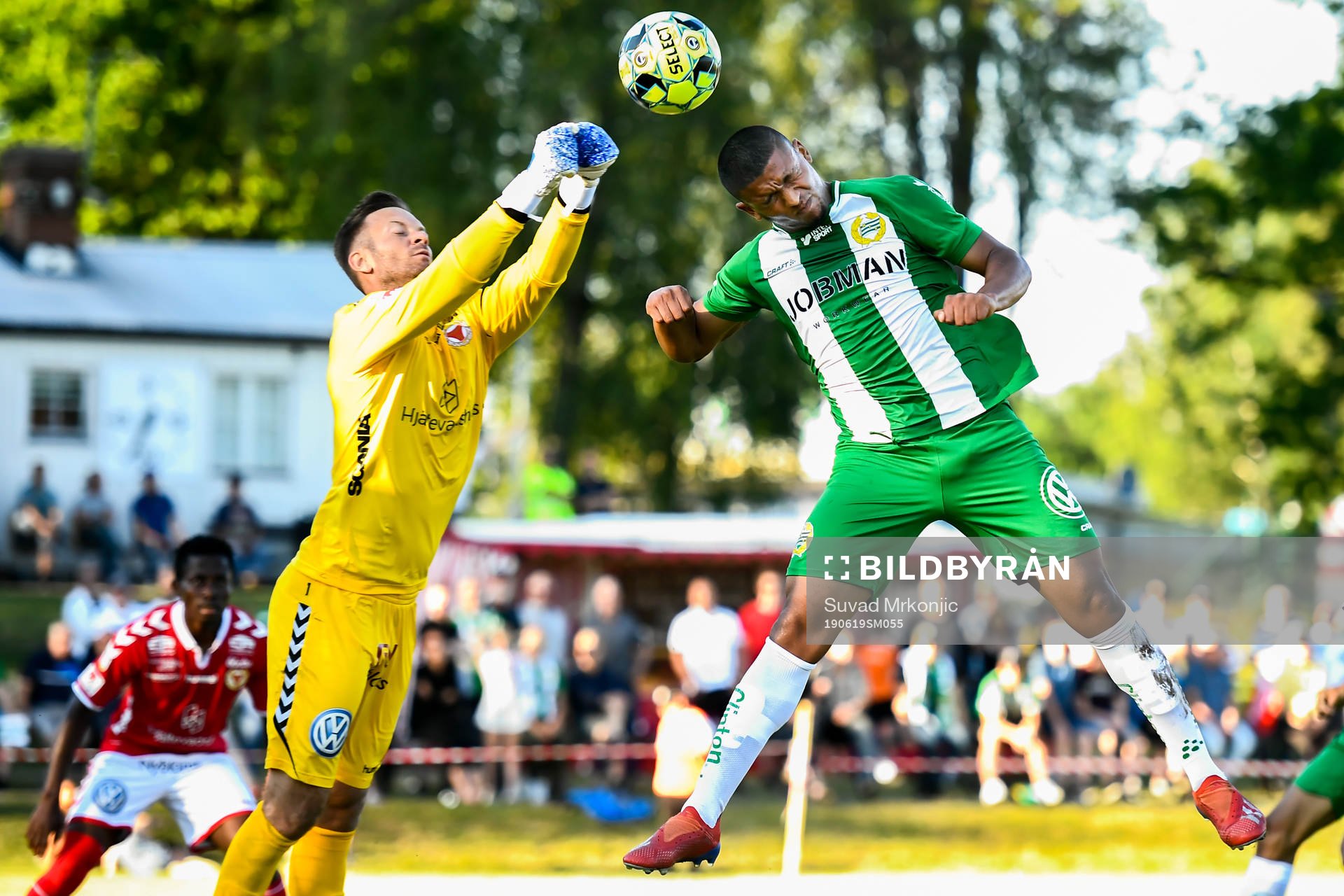 Kalmars målvakt Hampus Strömgren och Hammarbys Ze Vitor