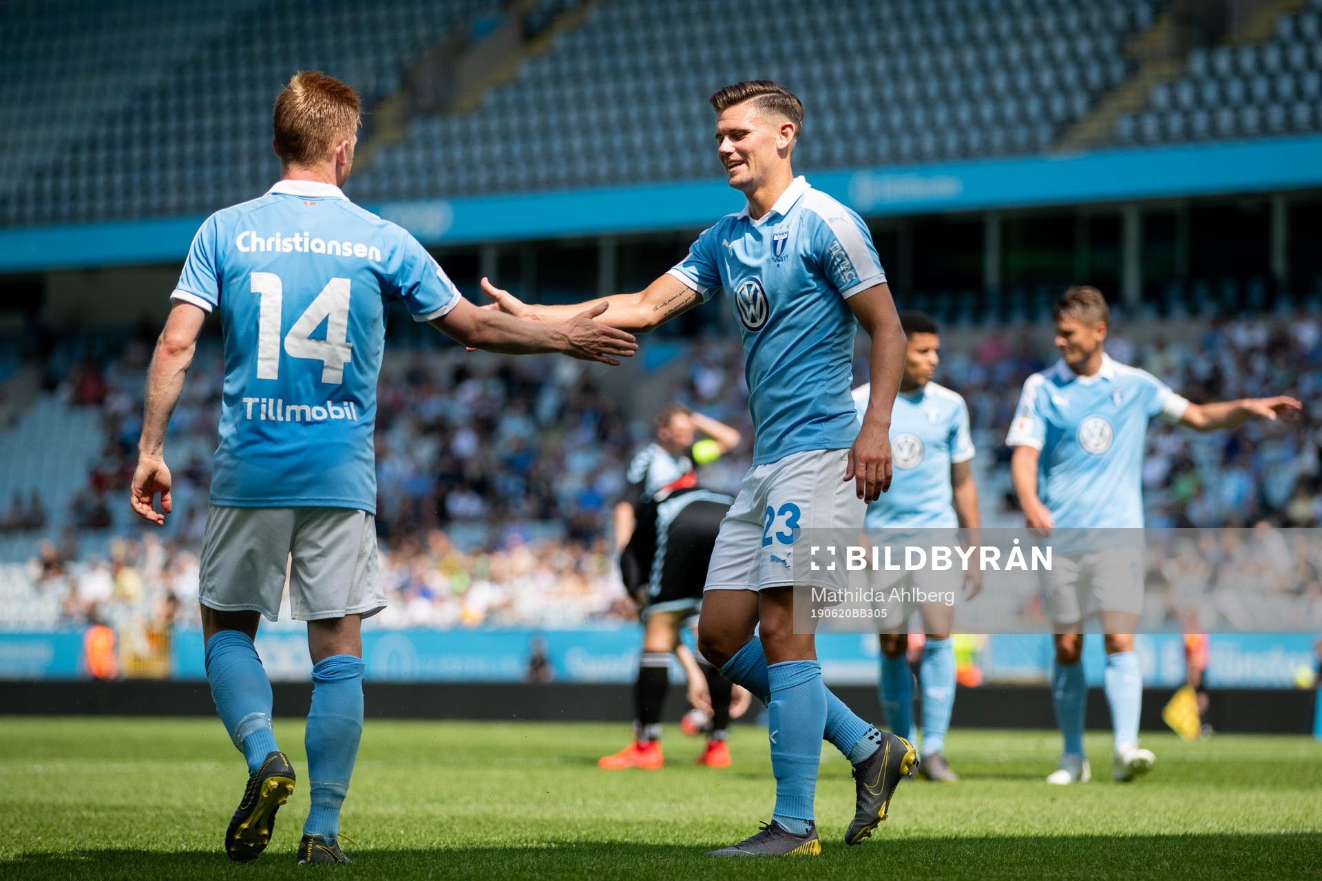 Malmö FFs Marcus Antonsson jublar med Anders Christiansen