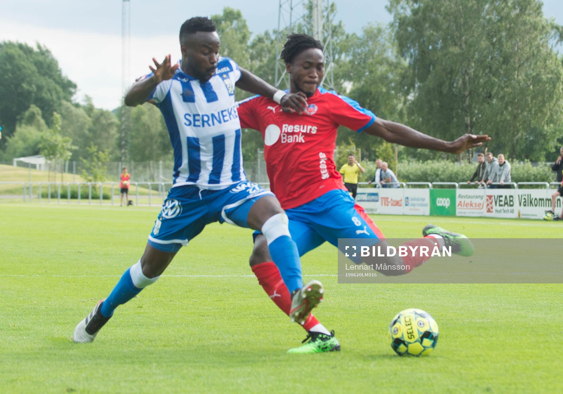 Helsingborgs Mamoudo Moro i träningsmatchen mellan Helsingborgs IF och IFK Göteborg i Hässleholm 20 juni 2019.  