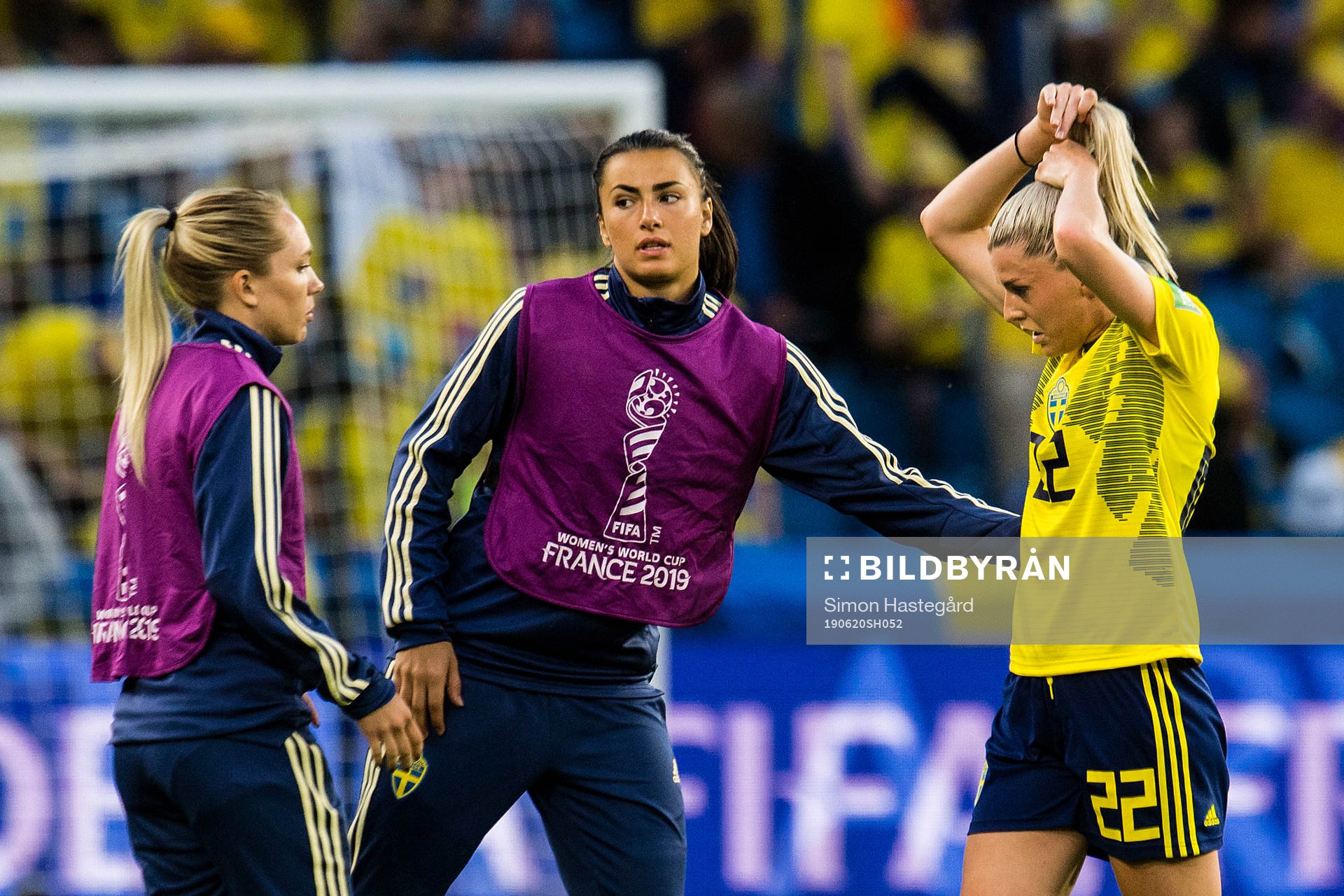 Olivia Schough of Sweden looks dejected