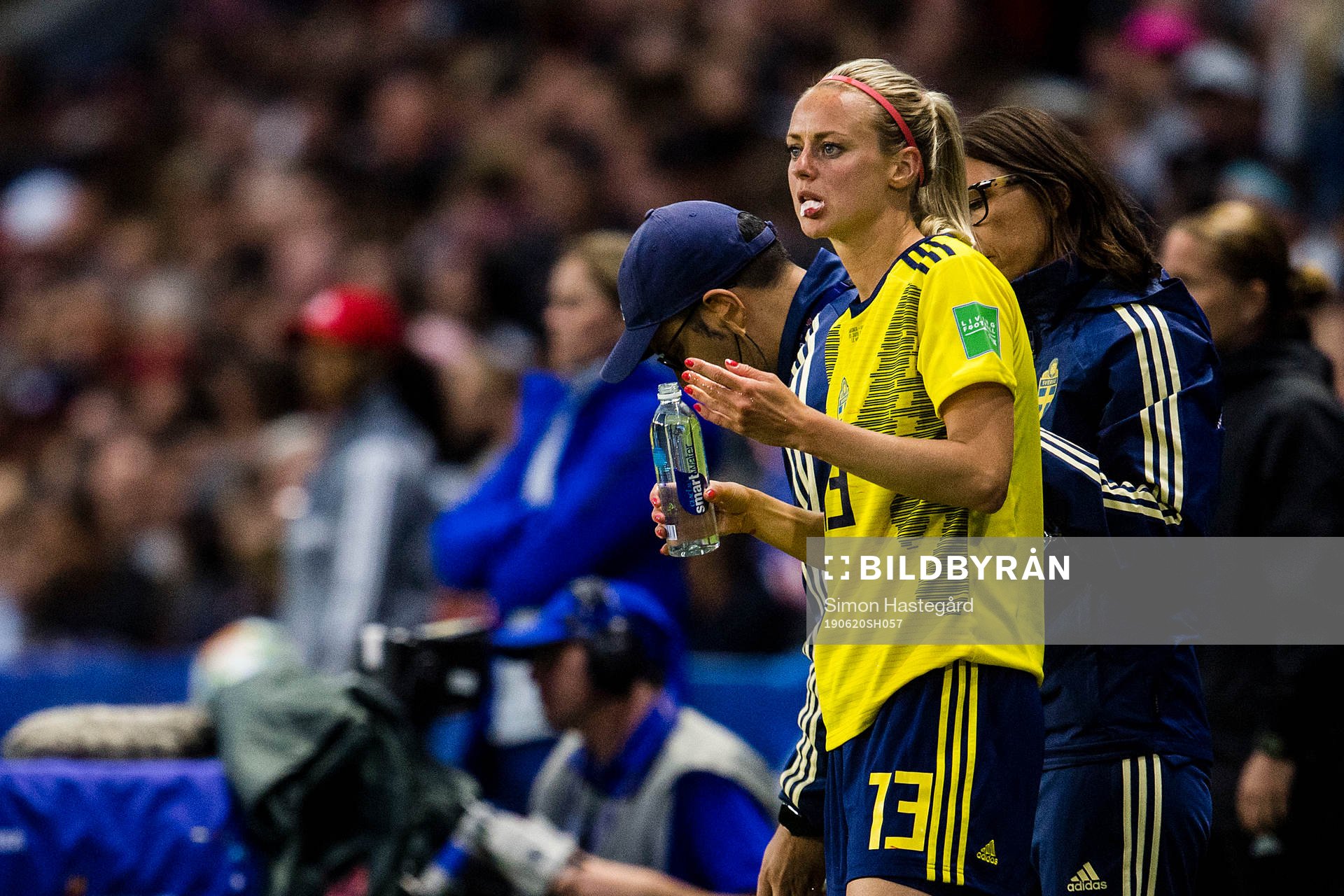 Amanda Ilestedt of Sweden in pain