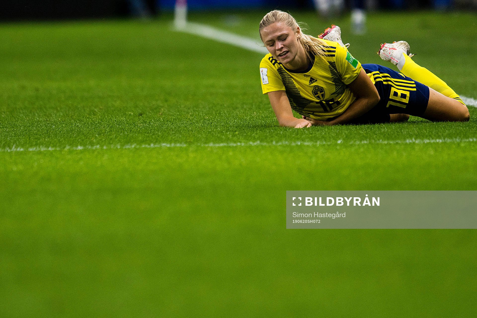 Fridolina Rolfö of Sweden in pain