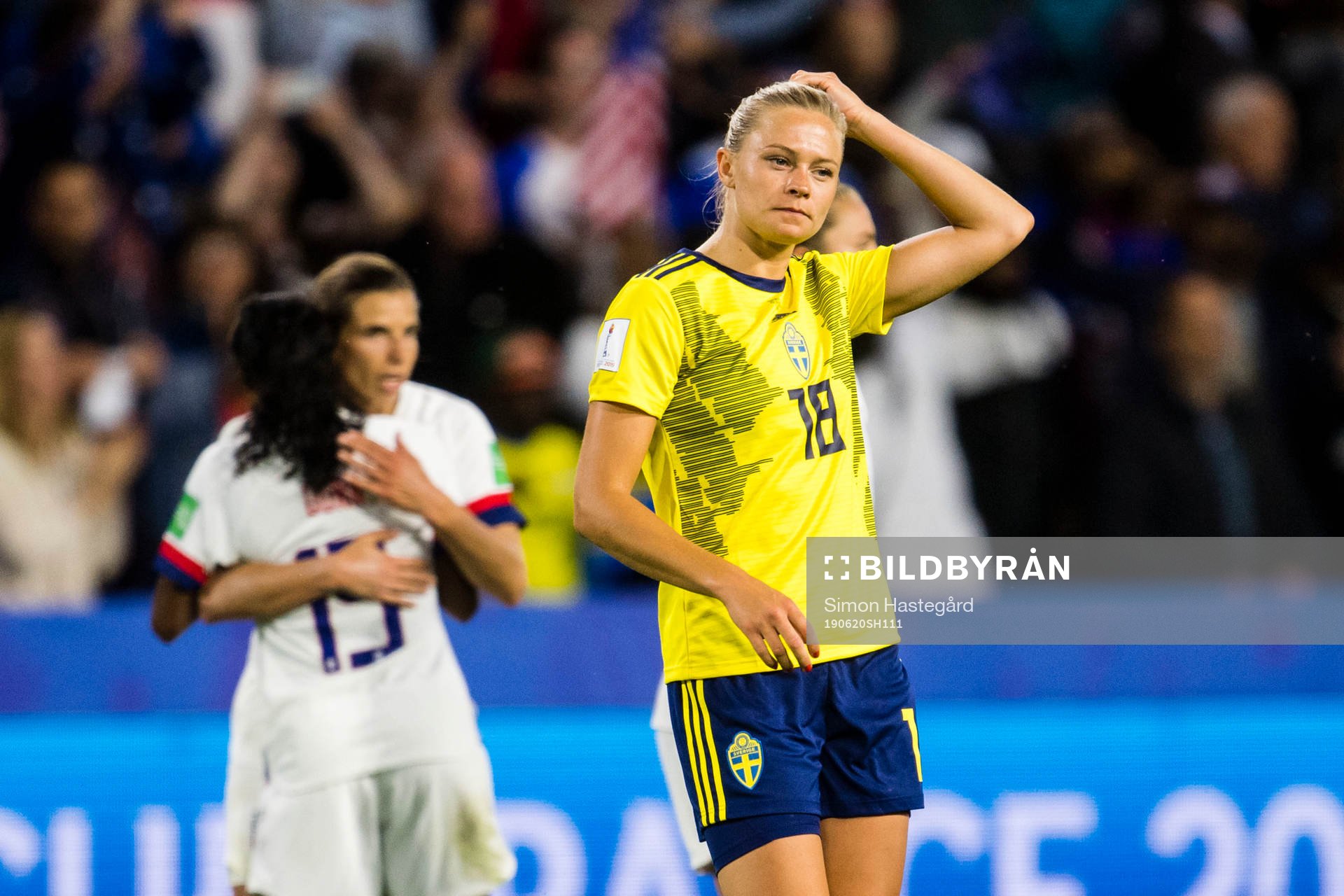 Fridolina Rolfö of Sweden looks dejected